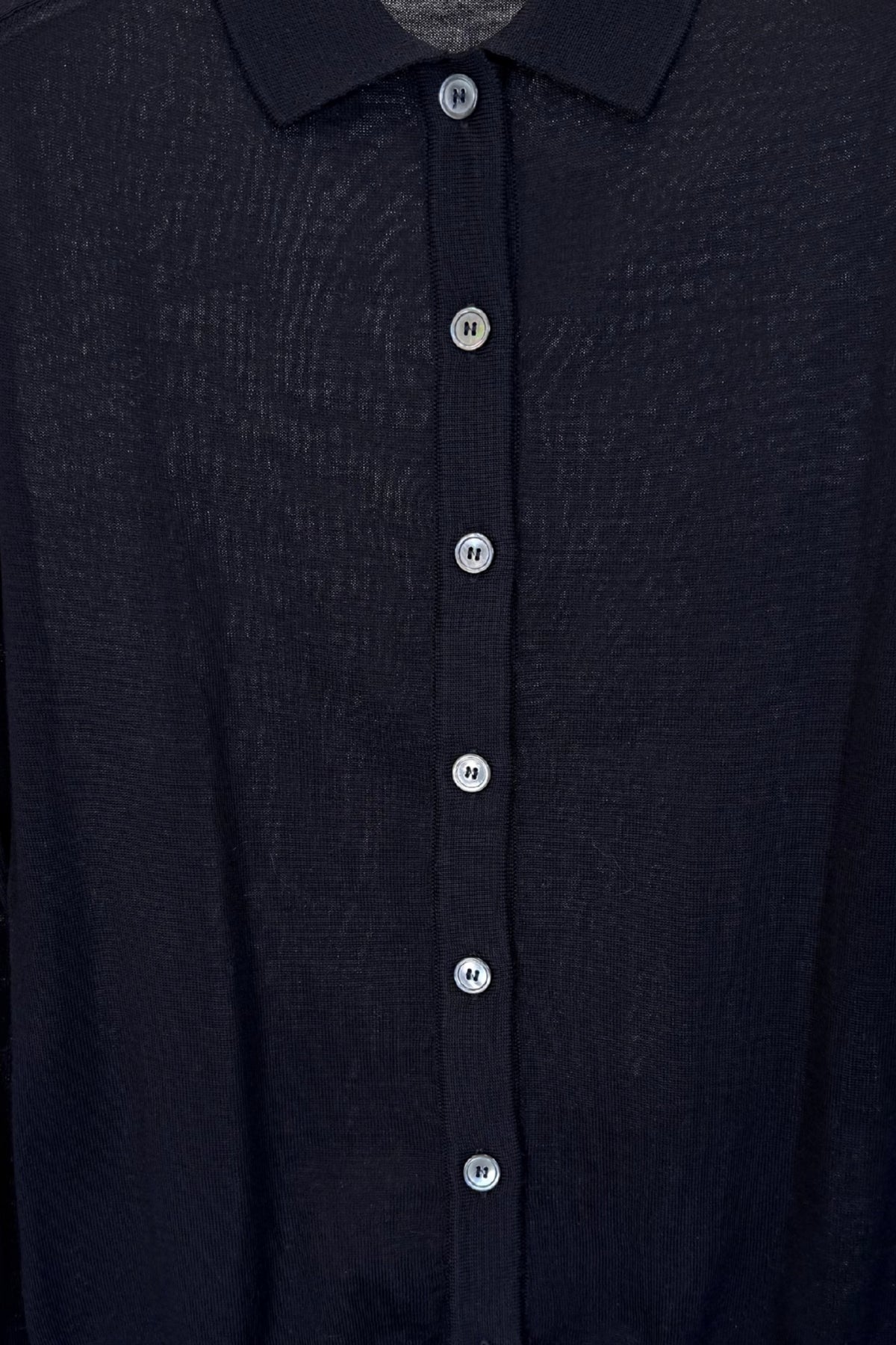 Cardigan a polo blu 