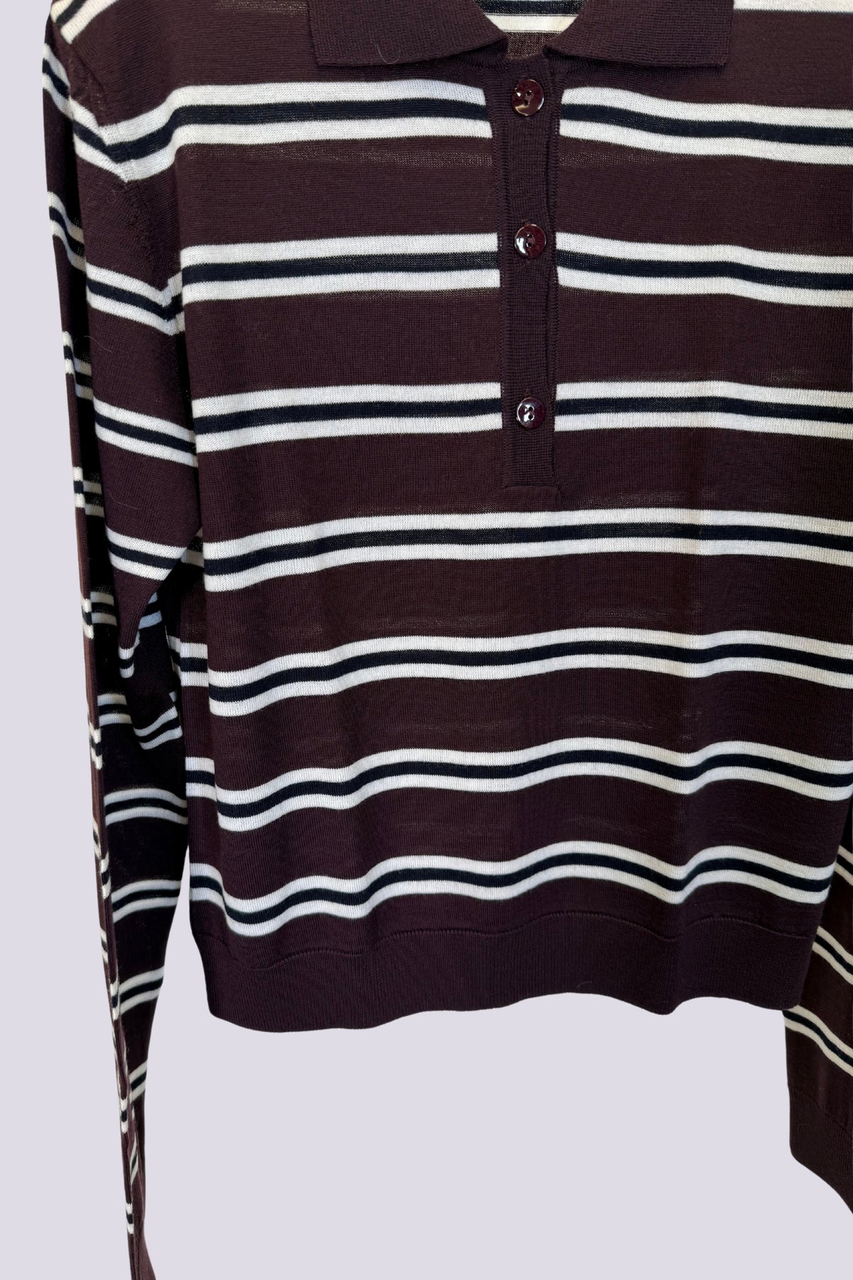 Polo a righe bordeaux 