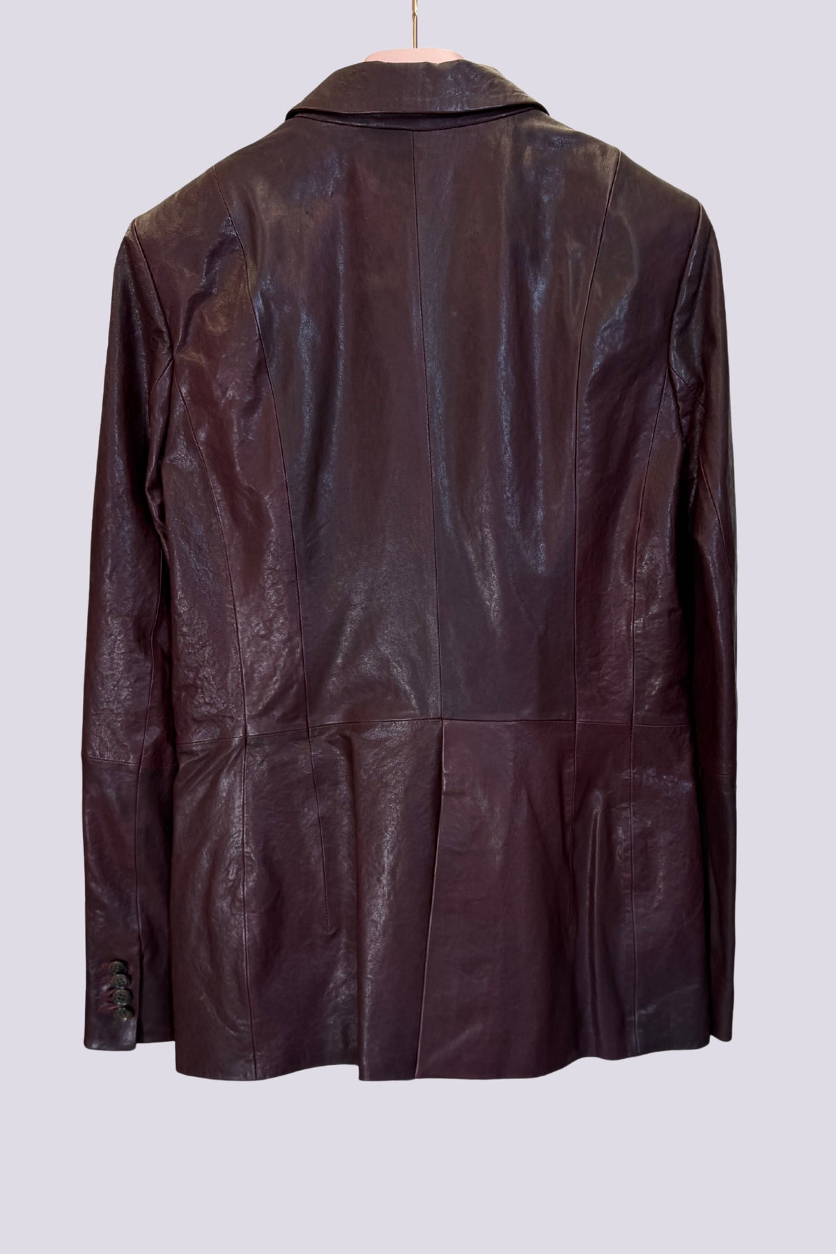Giacca in pelle viola 