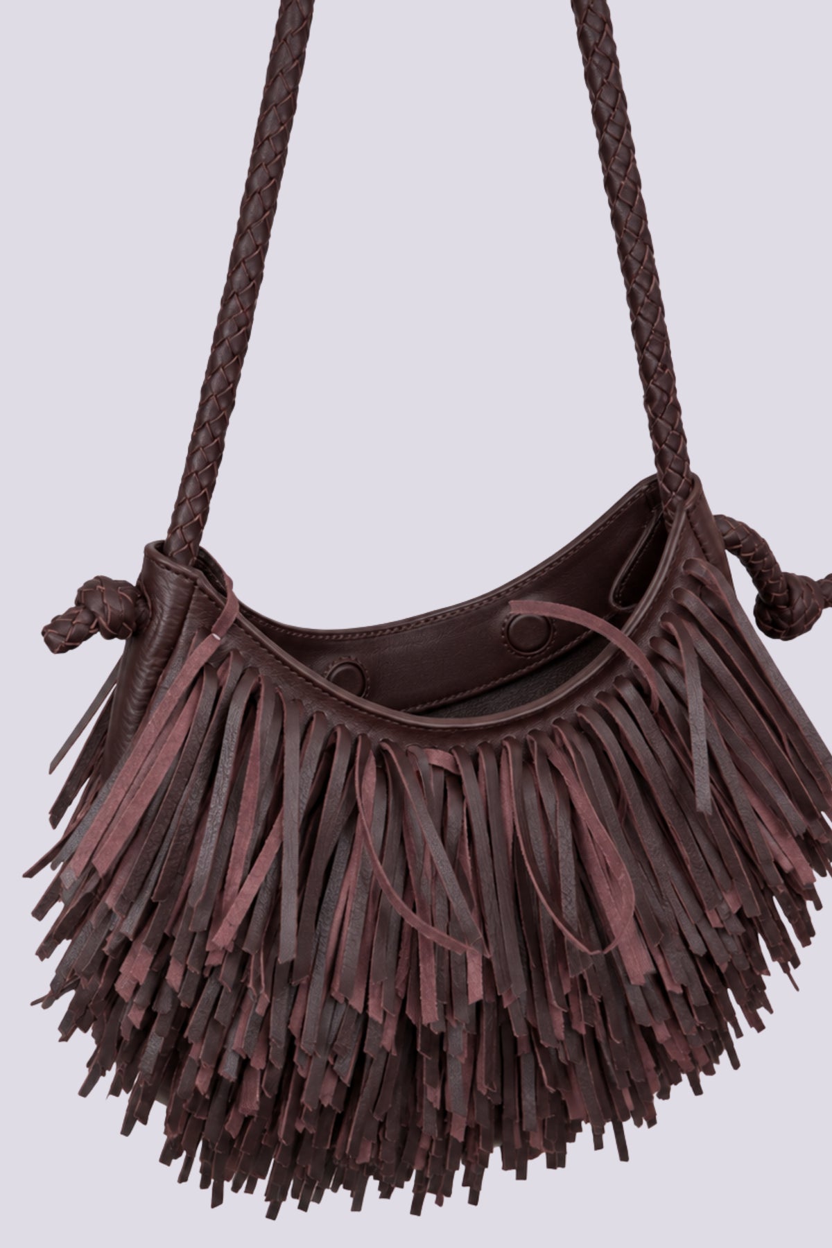 Borsa Fringe marrone 