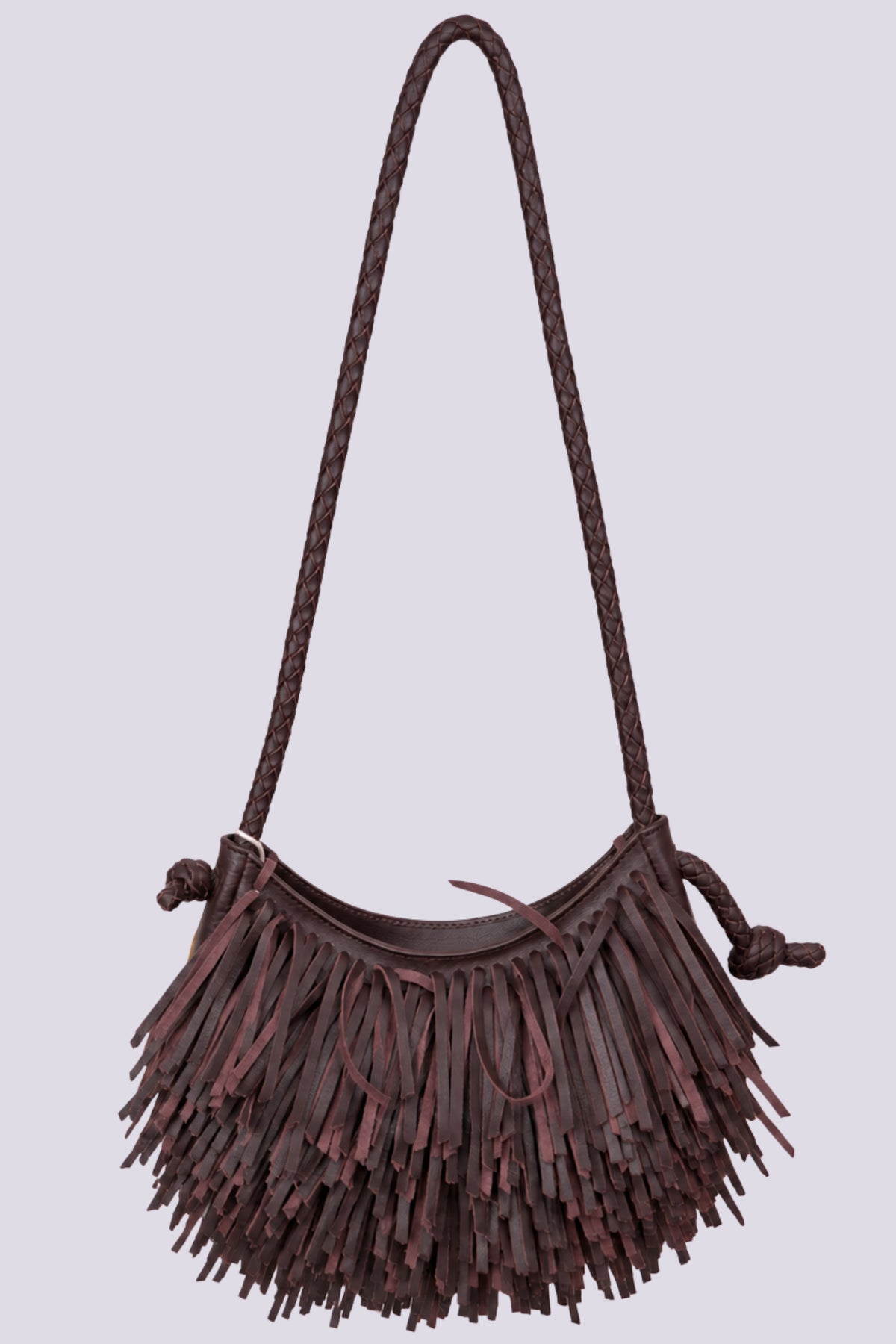 Borsa Fringe marrone 