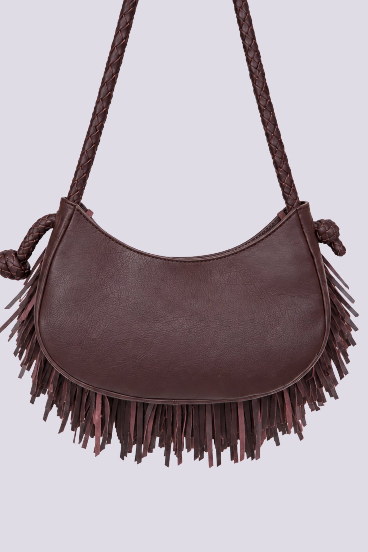 Borsa Fringe marrone 