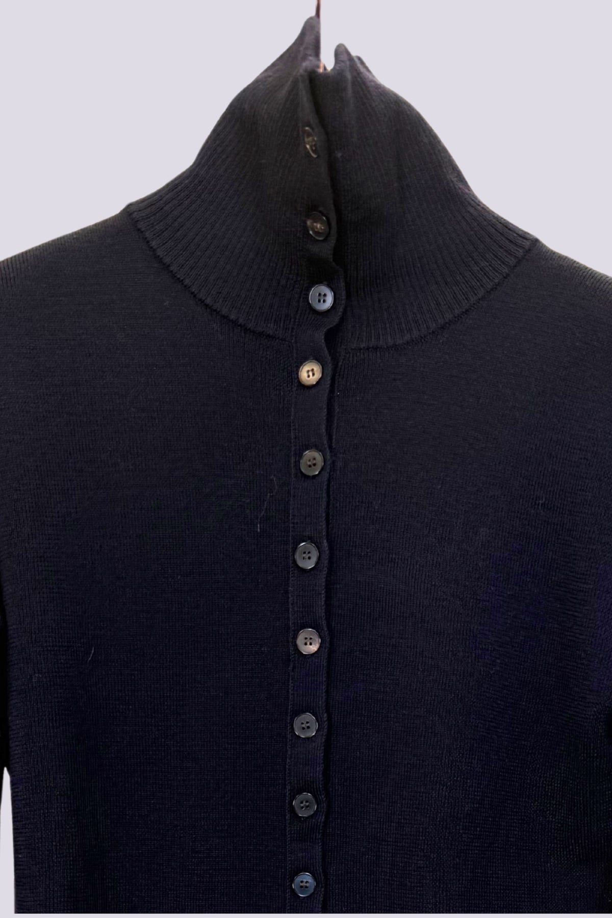 Cardigan blu in lana merino 