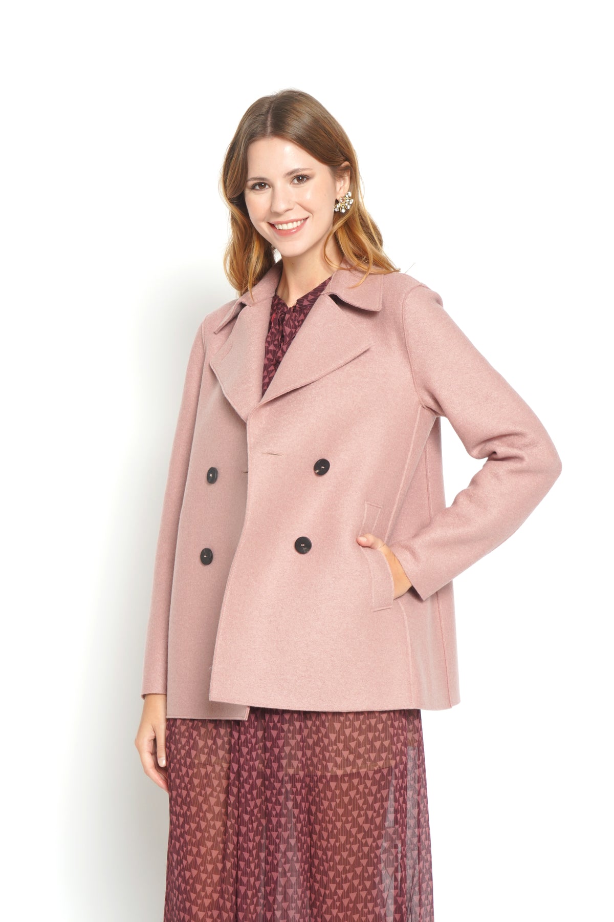 Peacoat rosa doppiopetto 