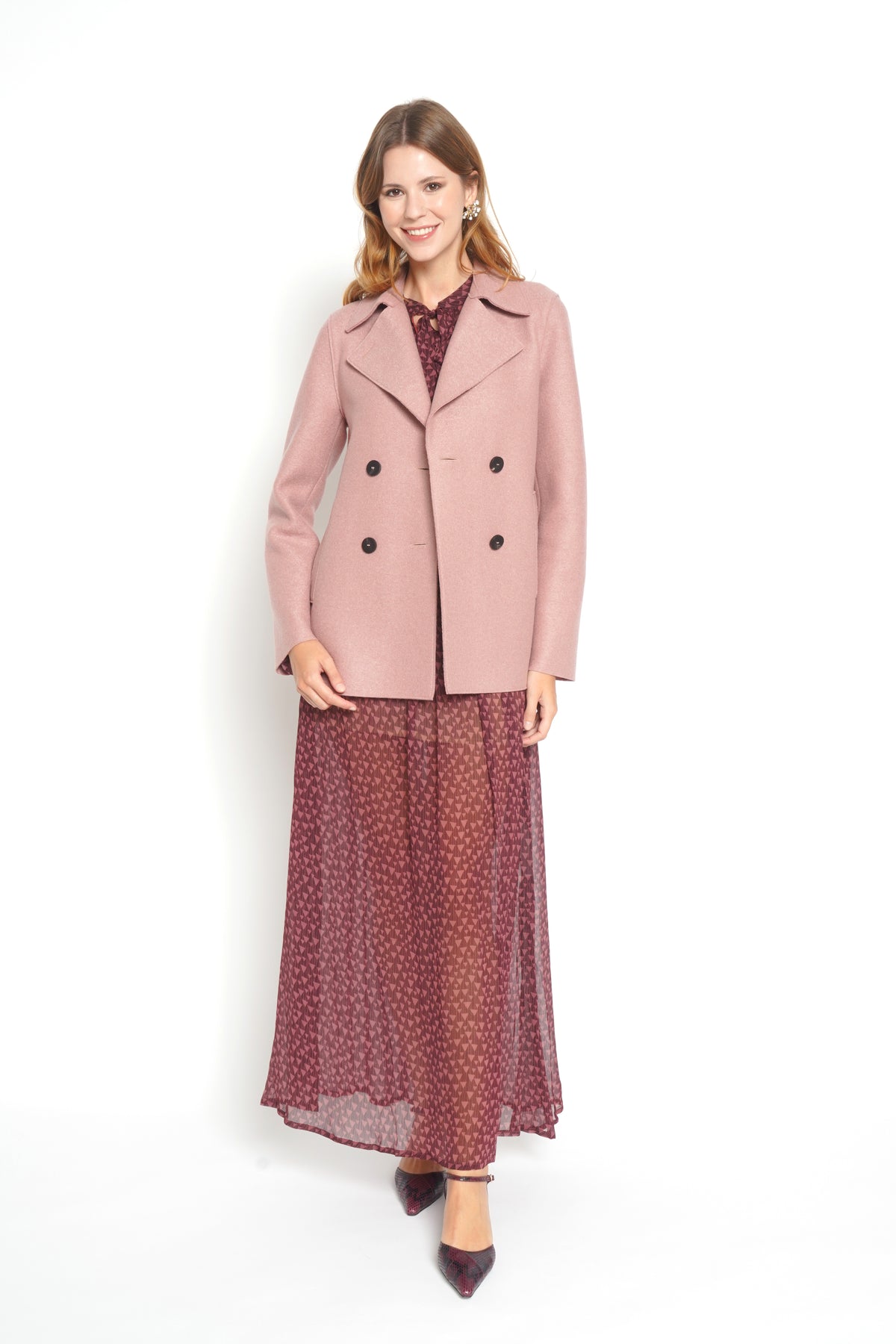 Peacoat rosa doppiopetto 