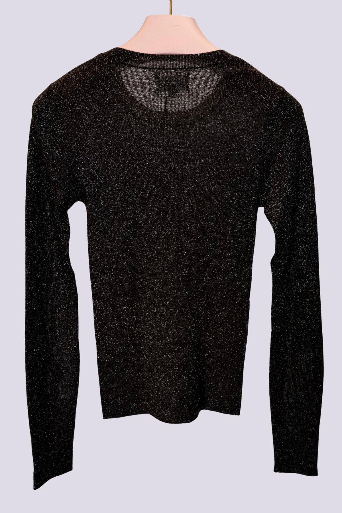 Girocollo in lurex marrone 