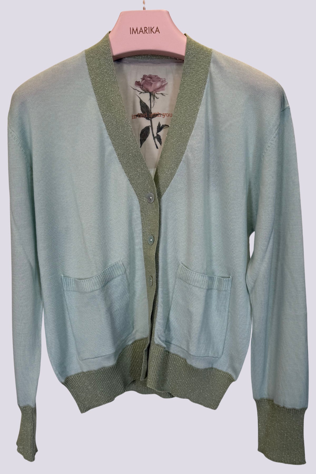 Cardigan menta lurex 