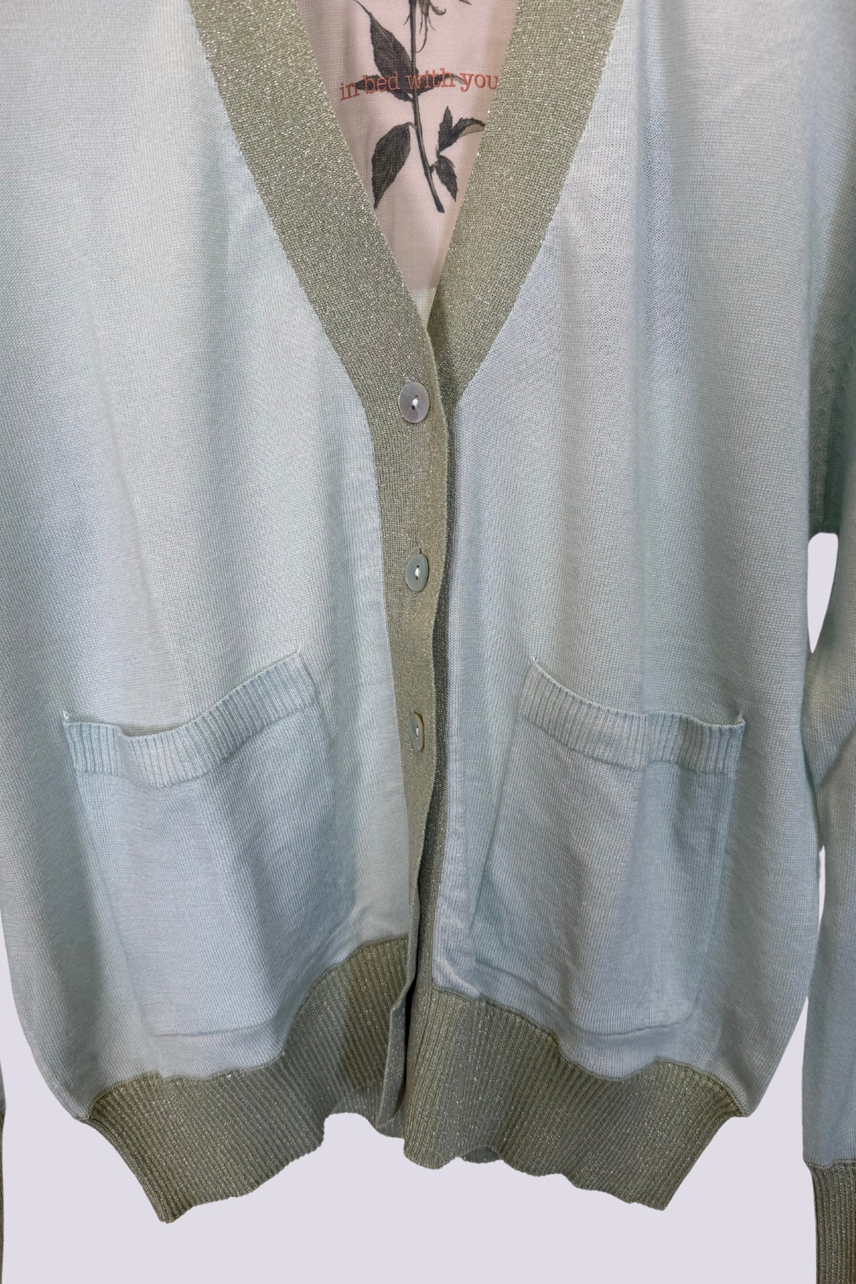 Cardigan menta lurex 