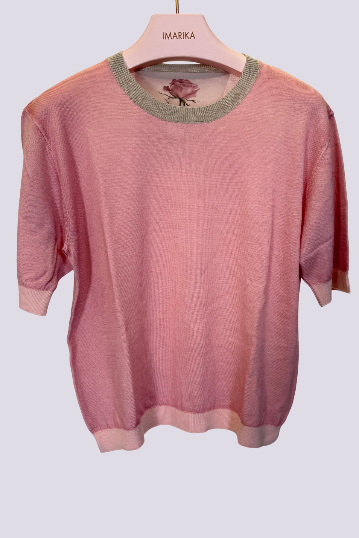 Maglia a girocollo rosa 