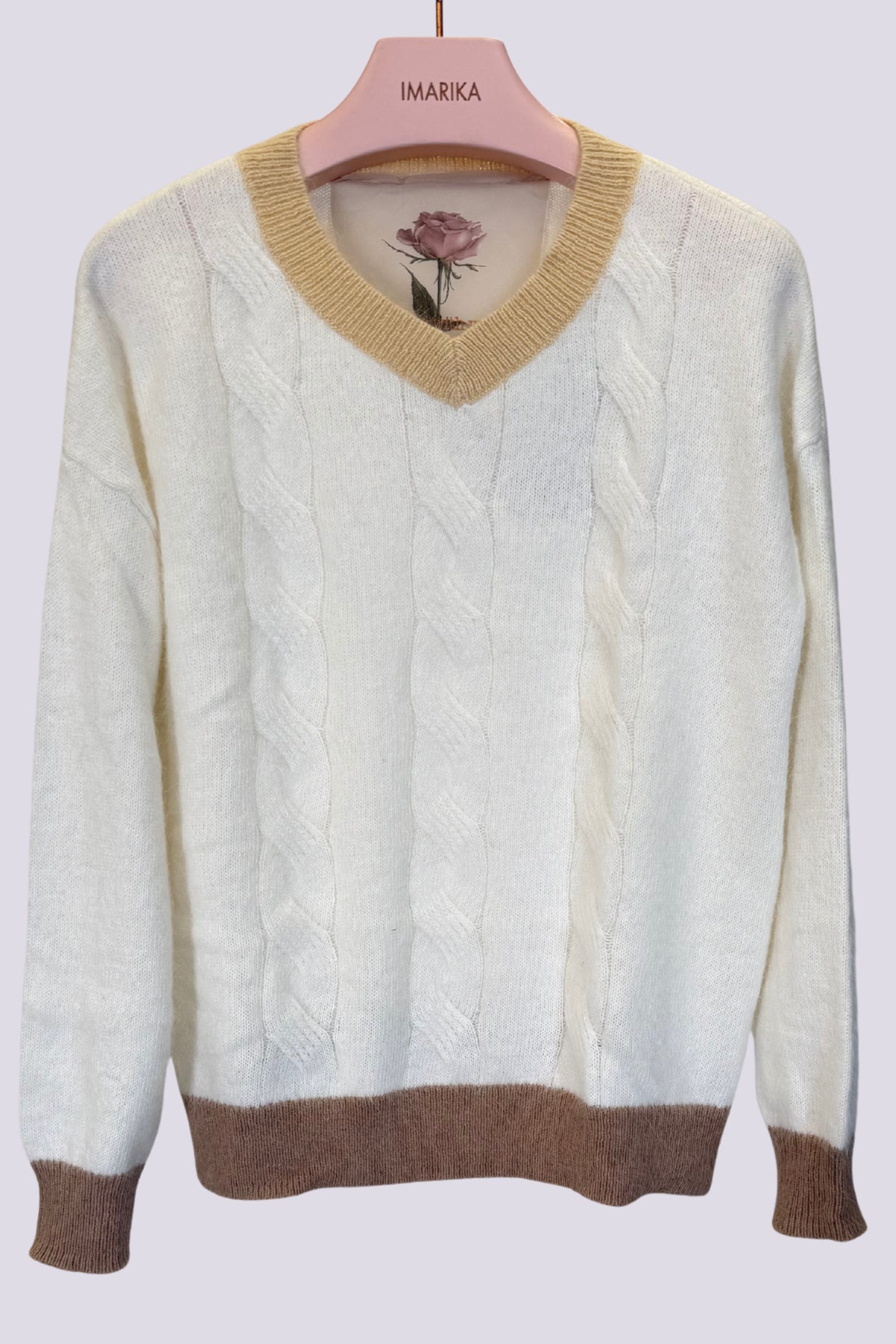 Maglia con trecce bianco 