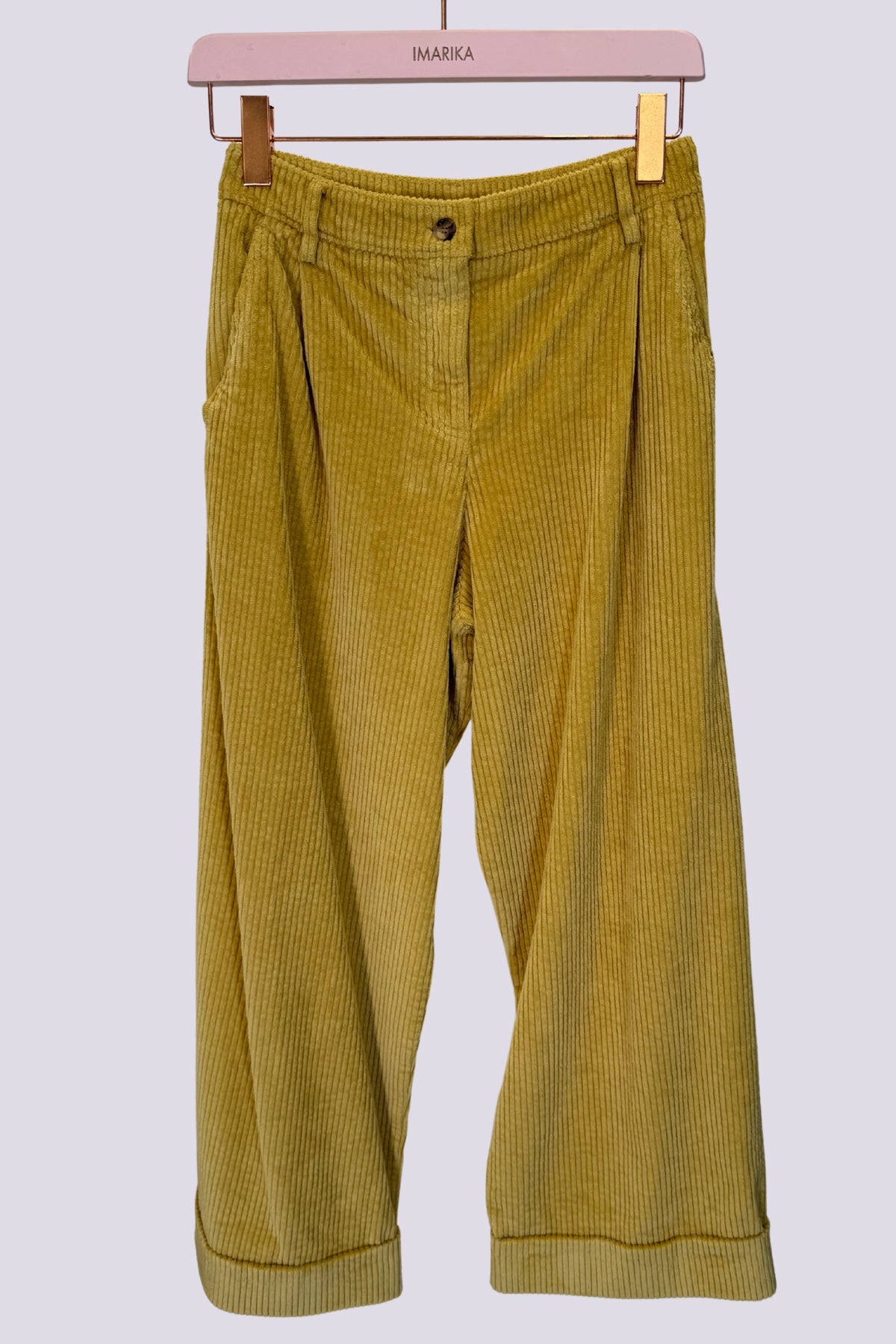 Pantaloni in velluto senape 