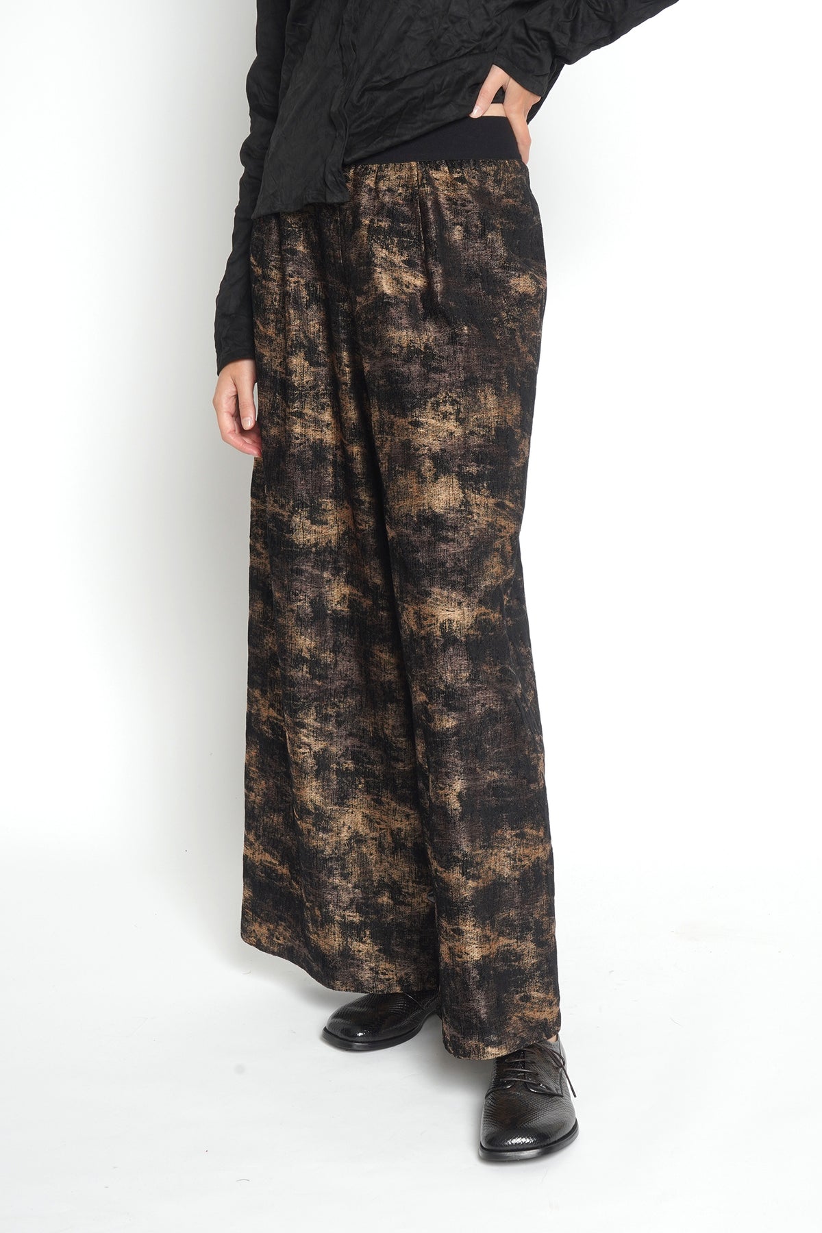 Pantalone ampio oro nero 