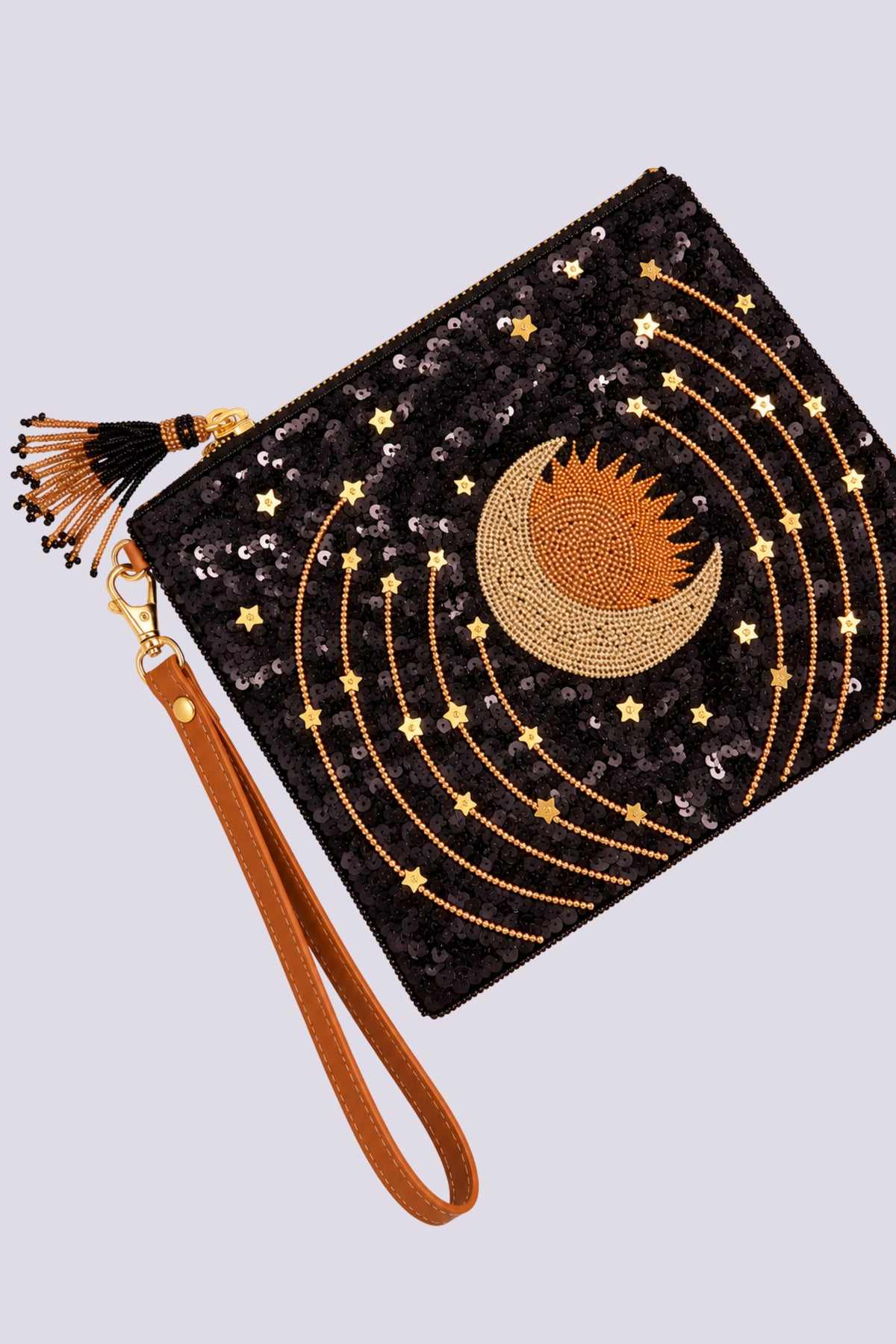 Pouch sole e luna nero 