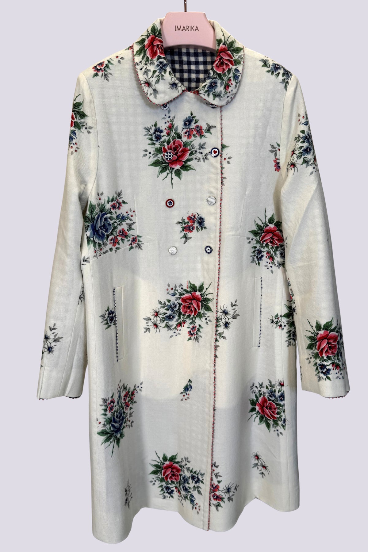 Cappotto reversibile in vichy e fiori 