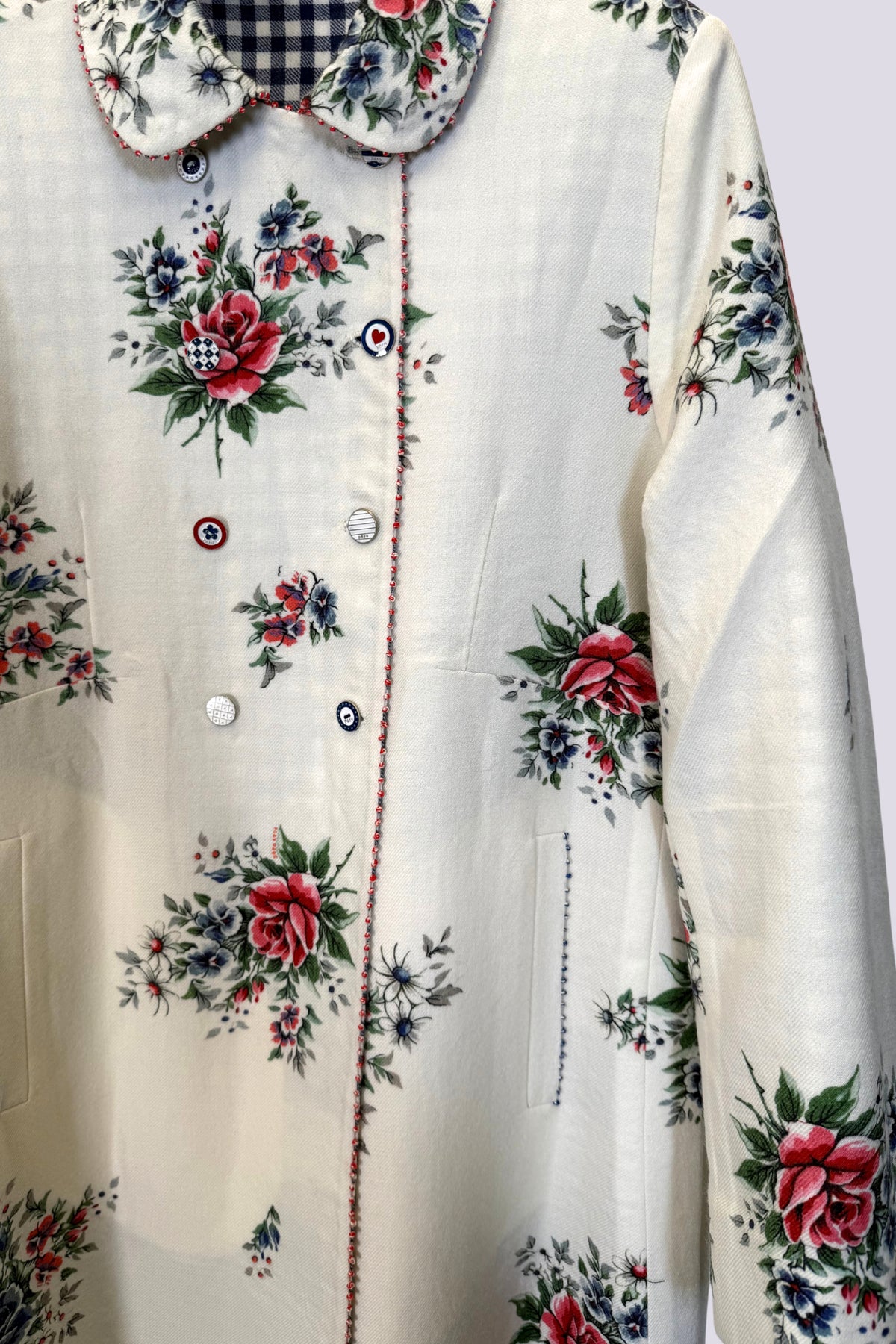 Cappotto reversibile in vichy e fiori 