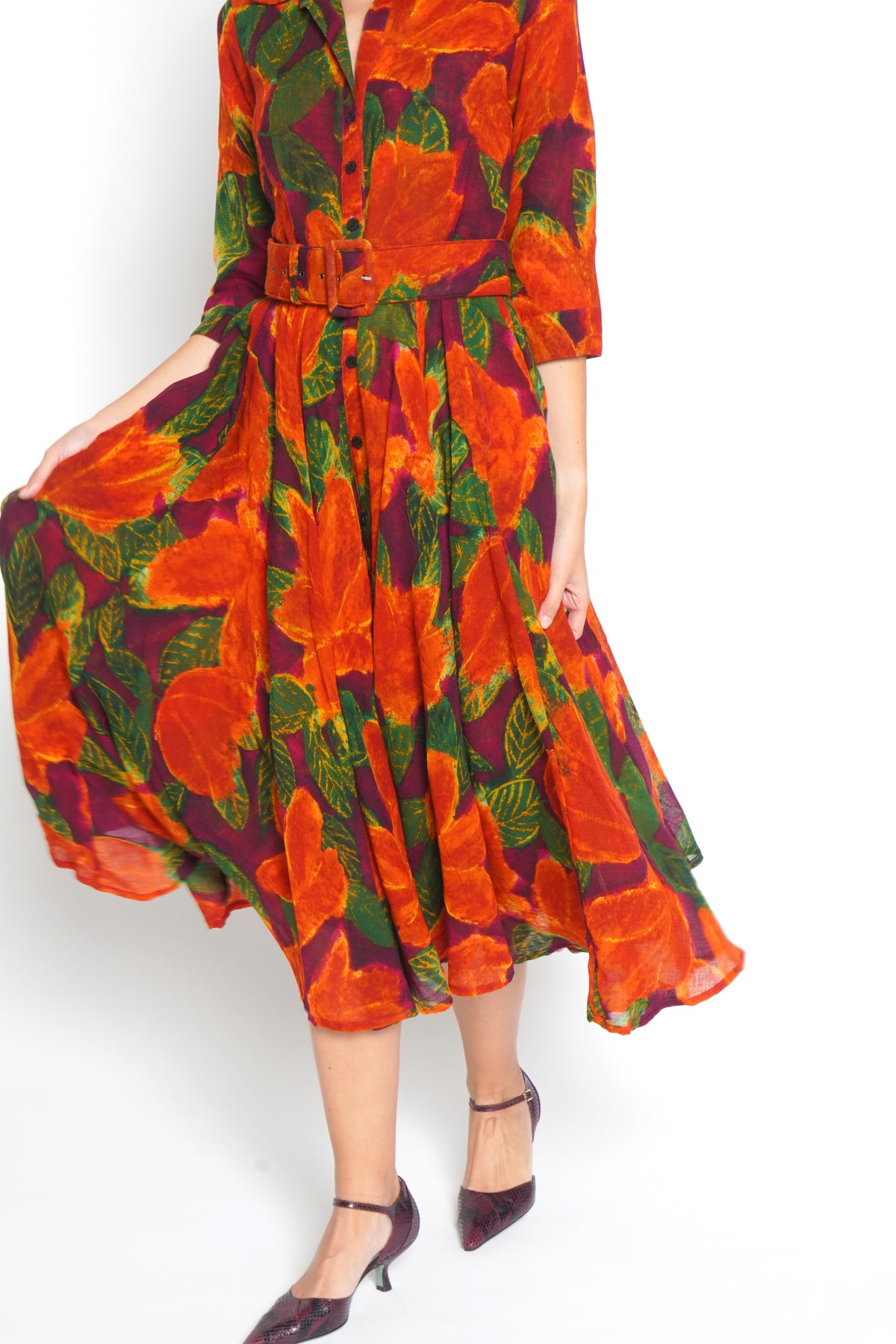 Abito Aster fiori arancio 