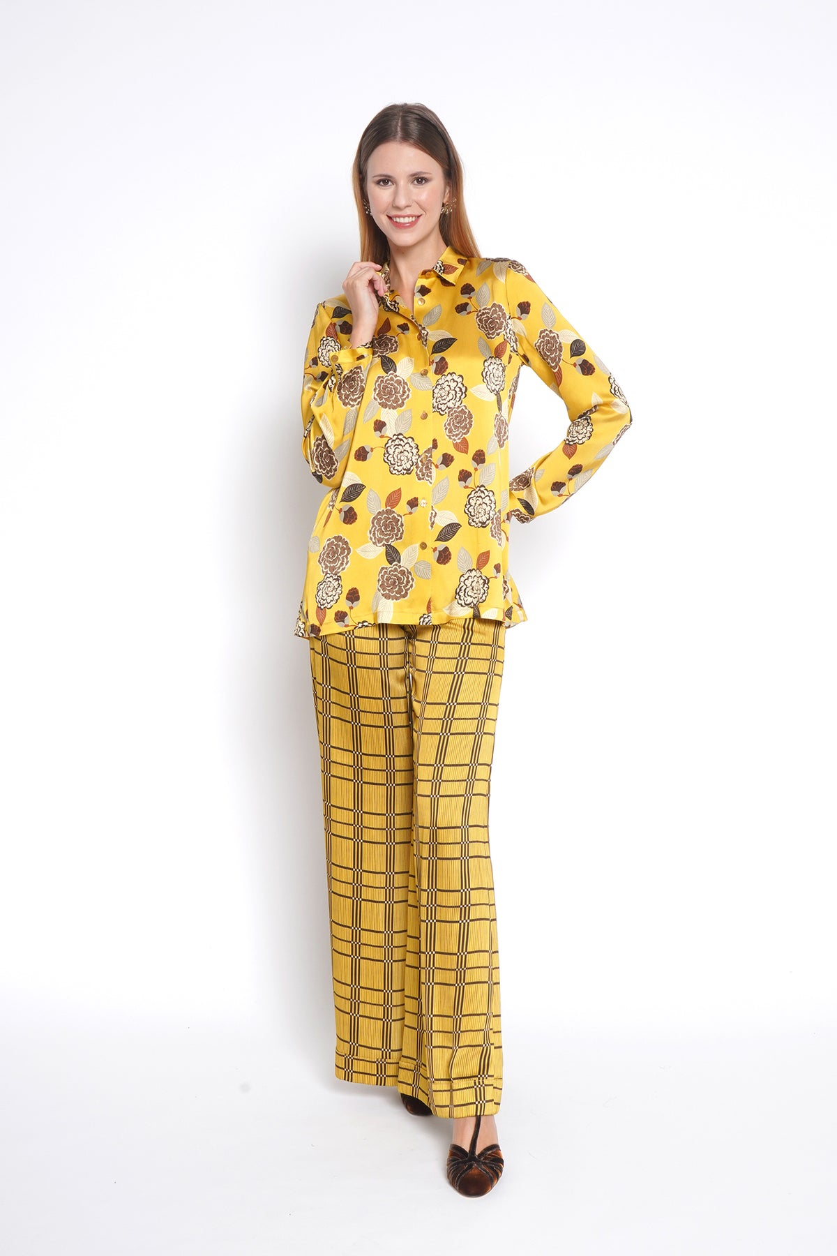 Camicia Dalia fiori giallo 