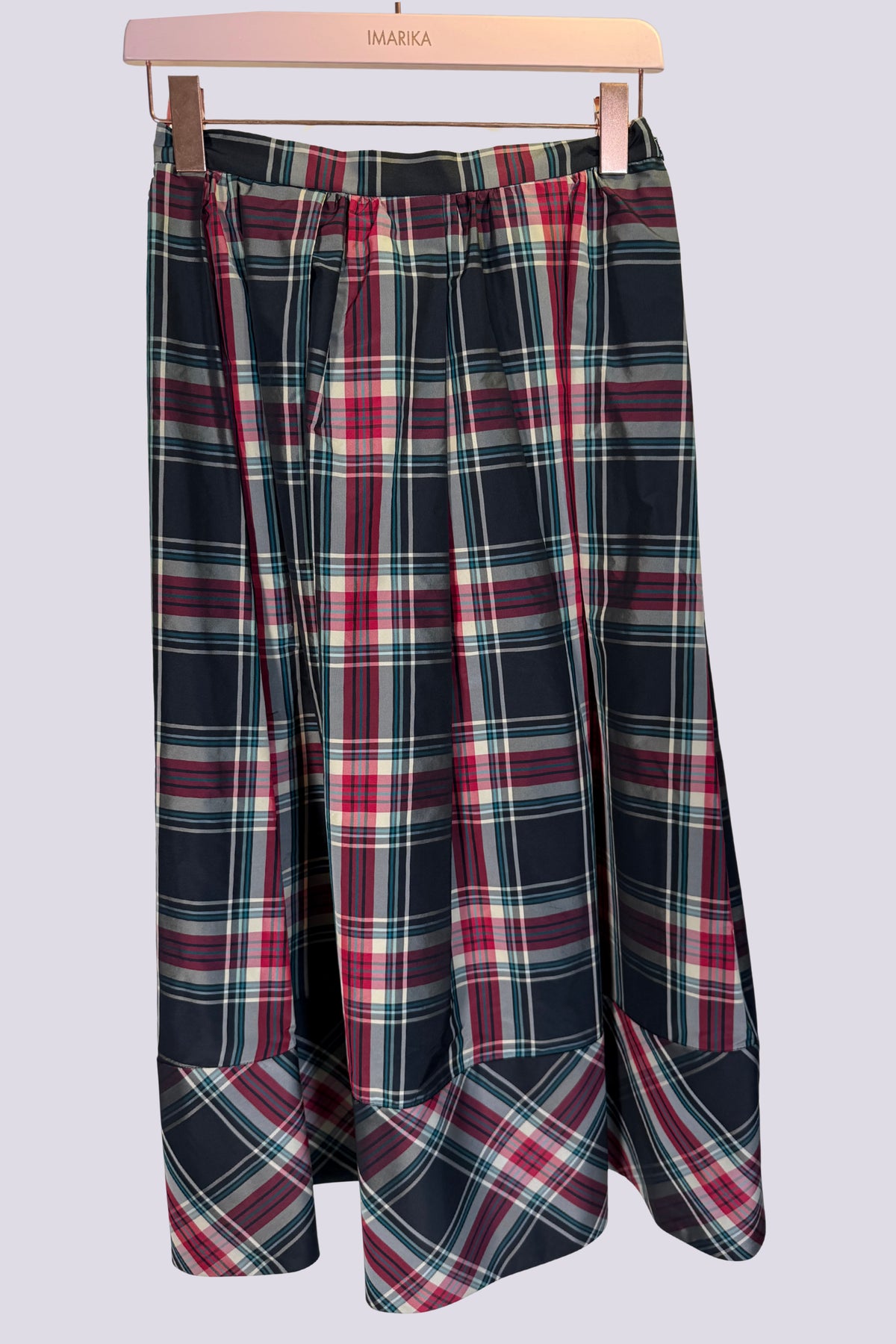 Gonna tartan rossa e verde 