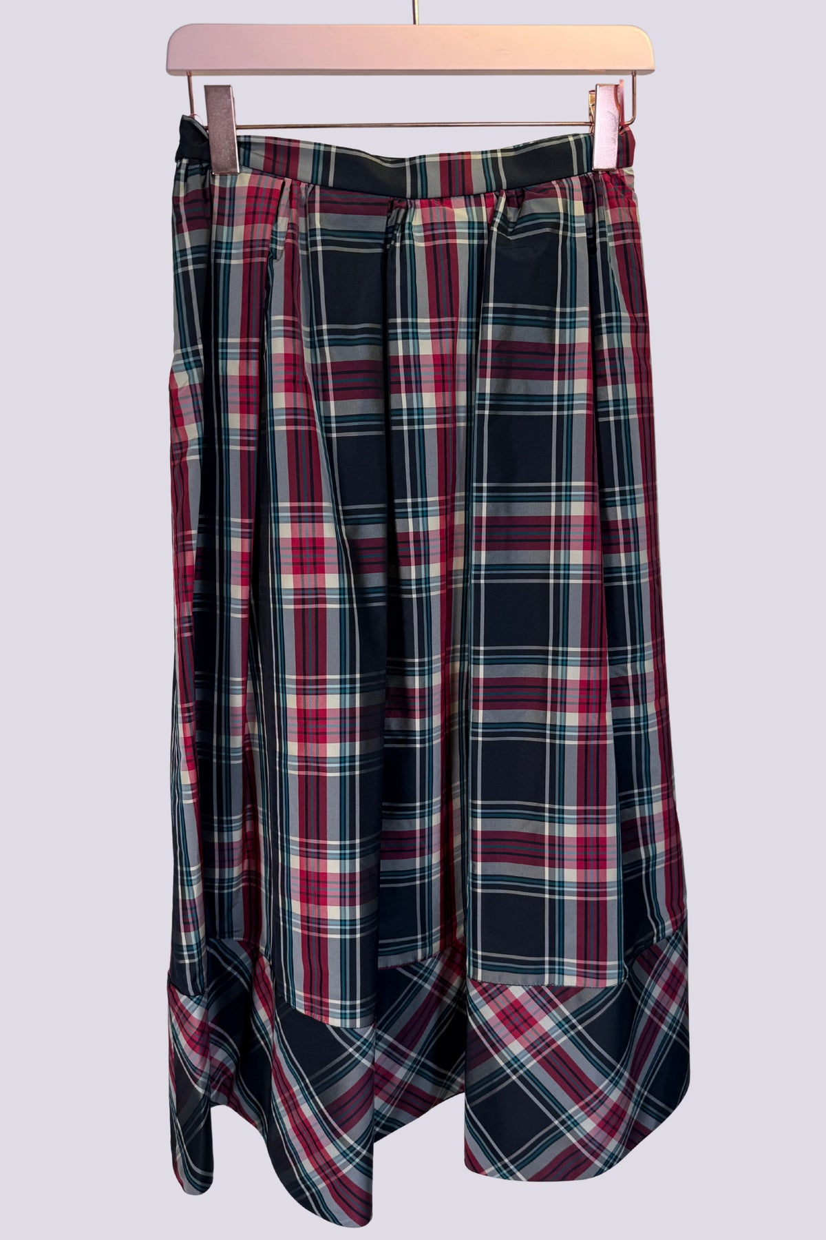 Gonna tartan rossa e verde 