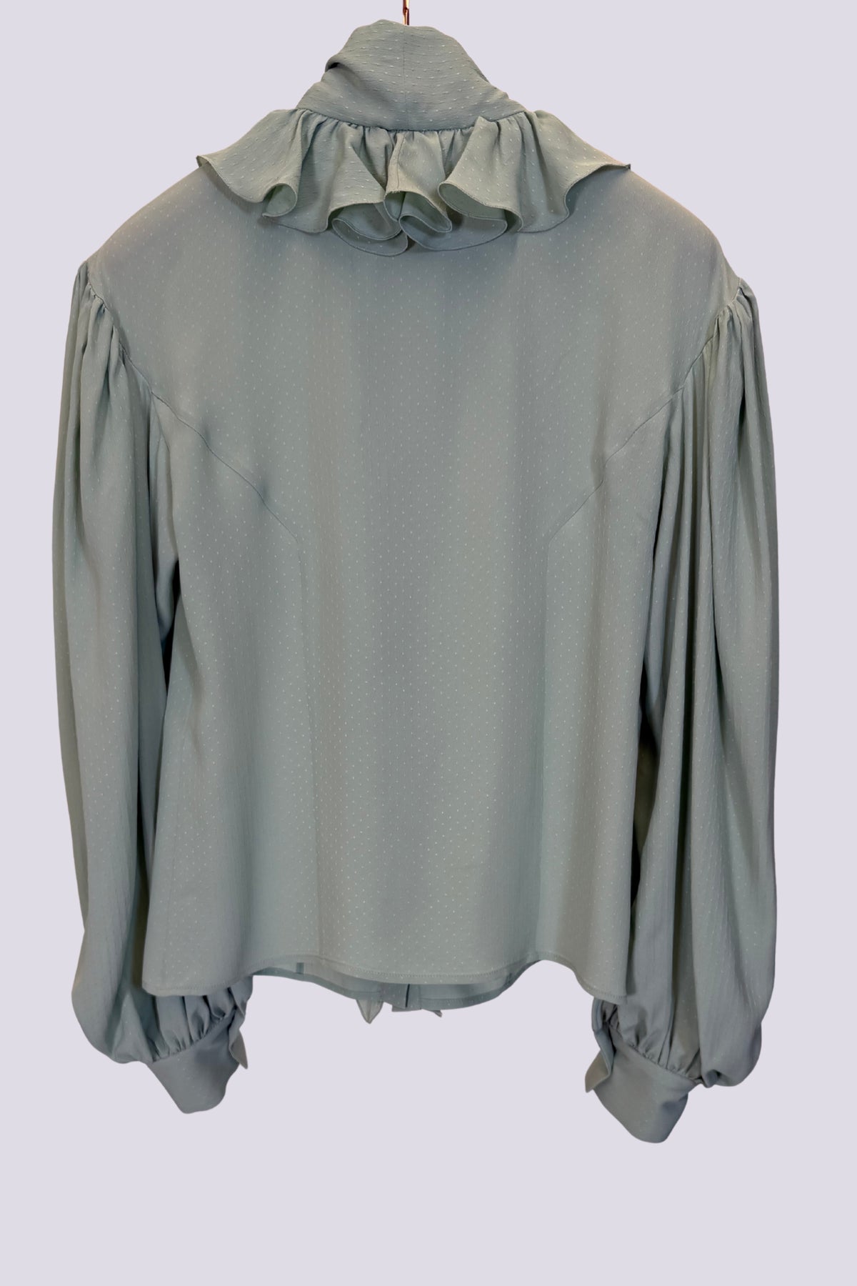 Camicia con fiocco e volants 