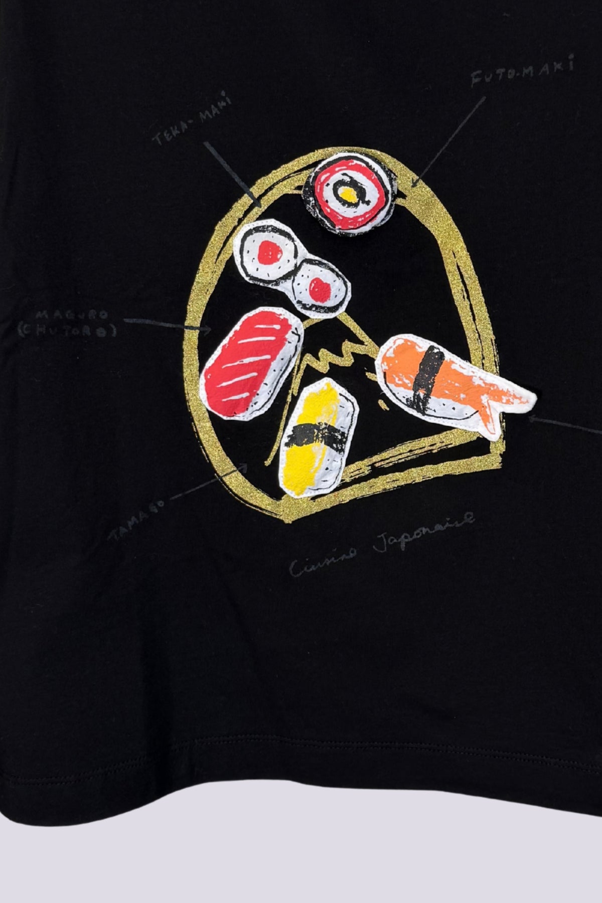 T-shirt sushi nero 