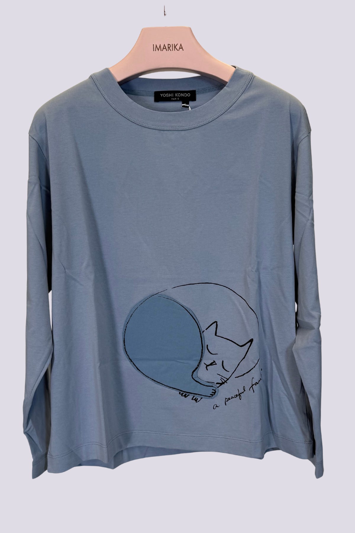 T-shirt gatto azzurro 