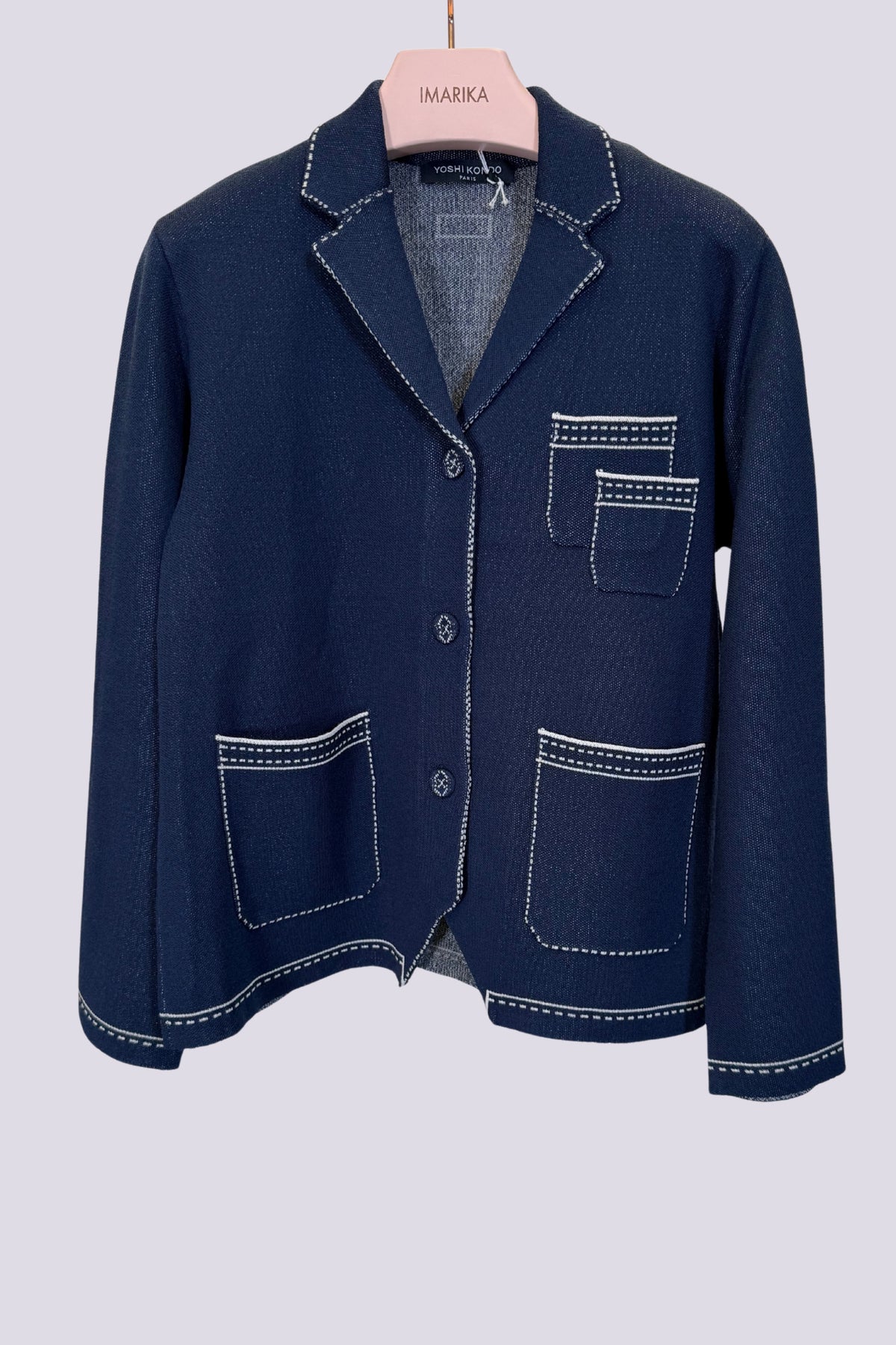 Giacca in maglia blu 