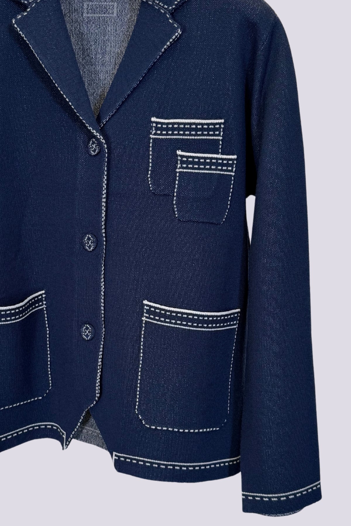 Giacca in maglia blu 