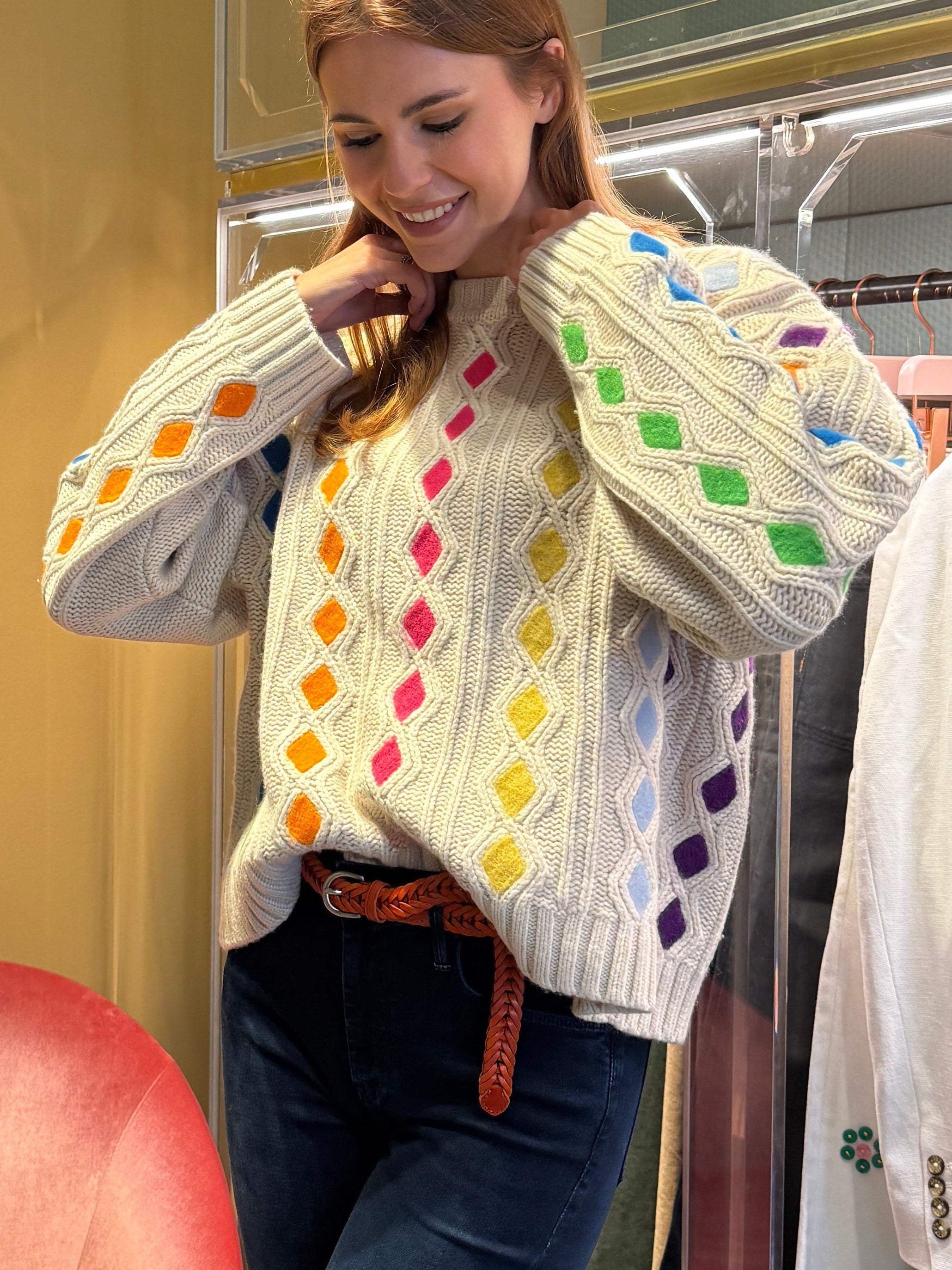 Maglia rombi colorati