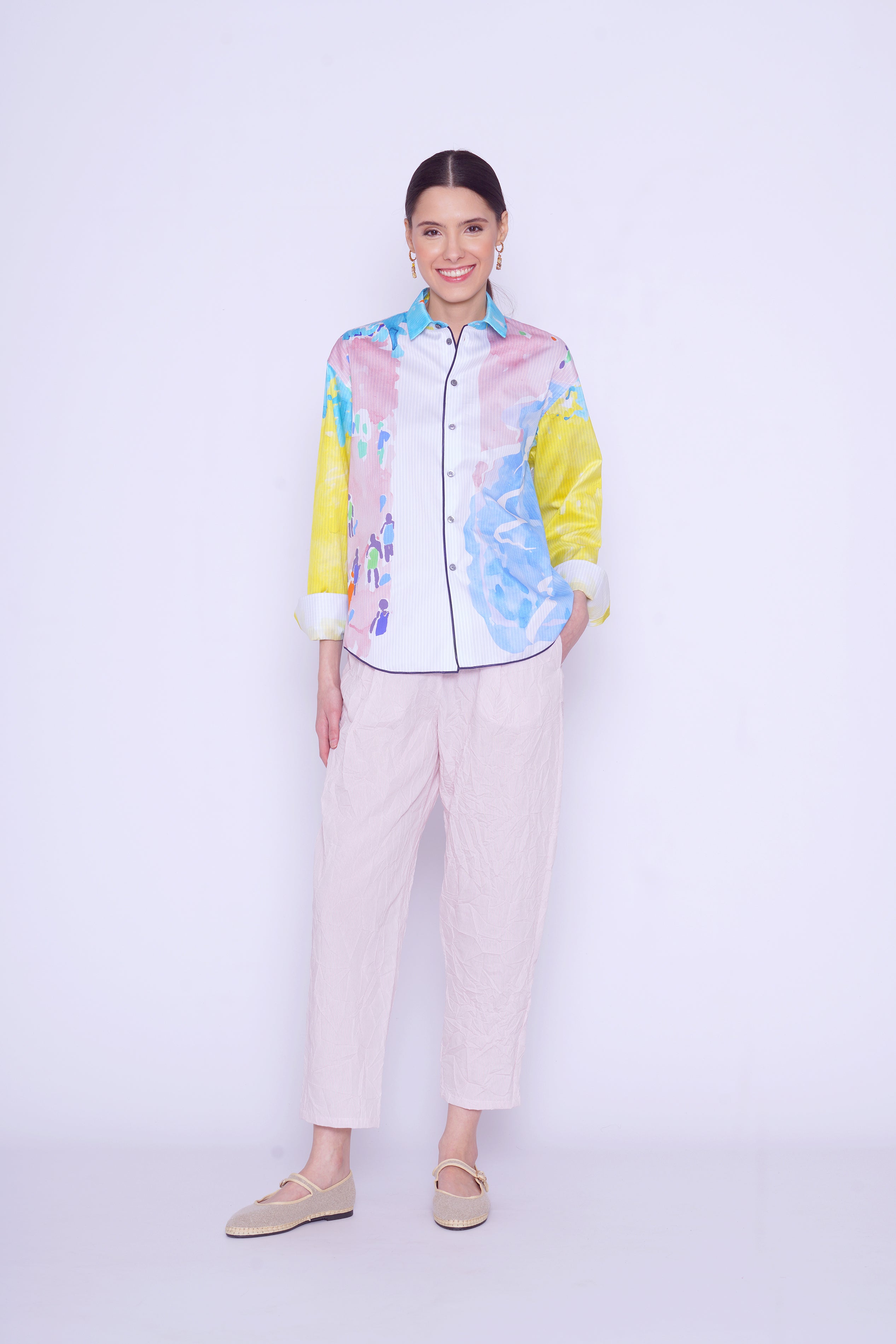 PANTALONI A RIGHE 