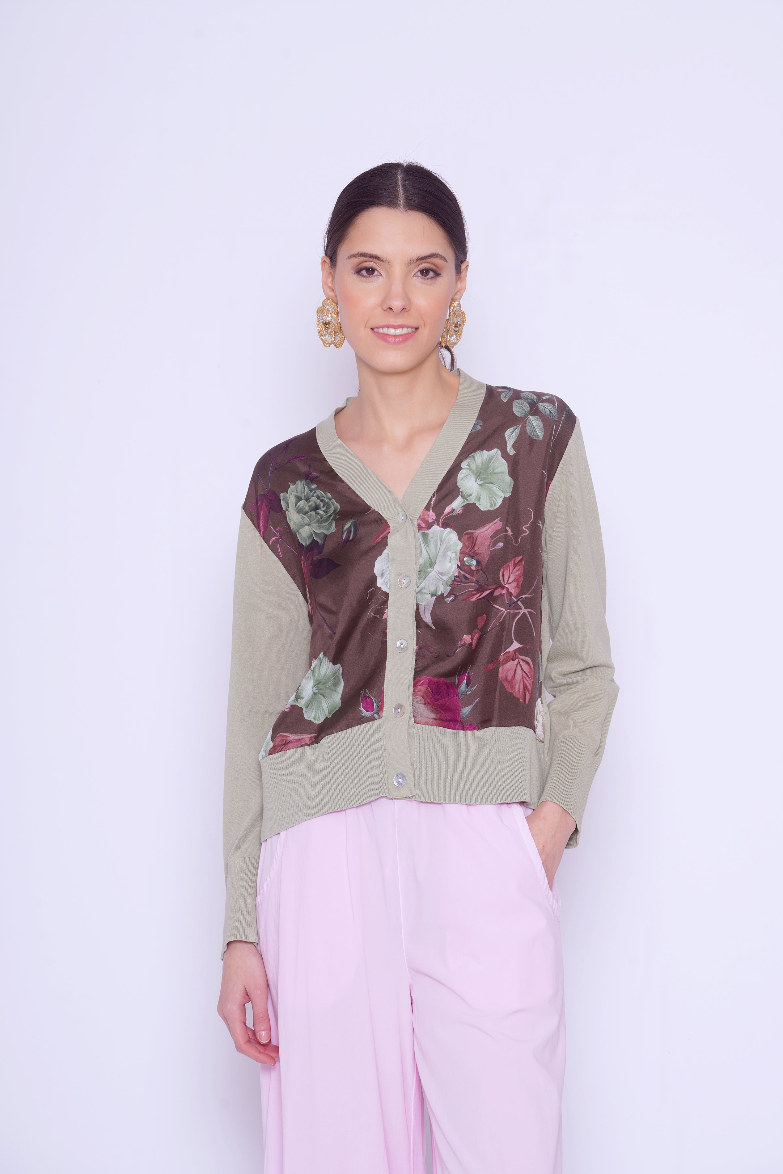 Cardigan con stampa 