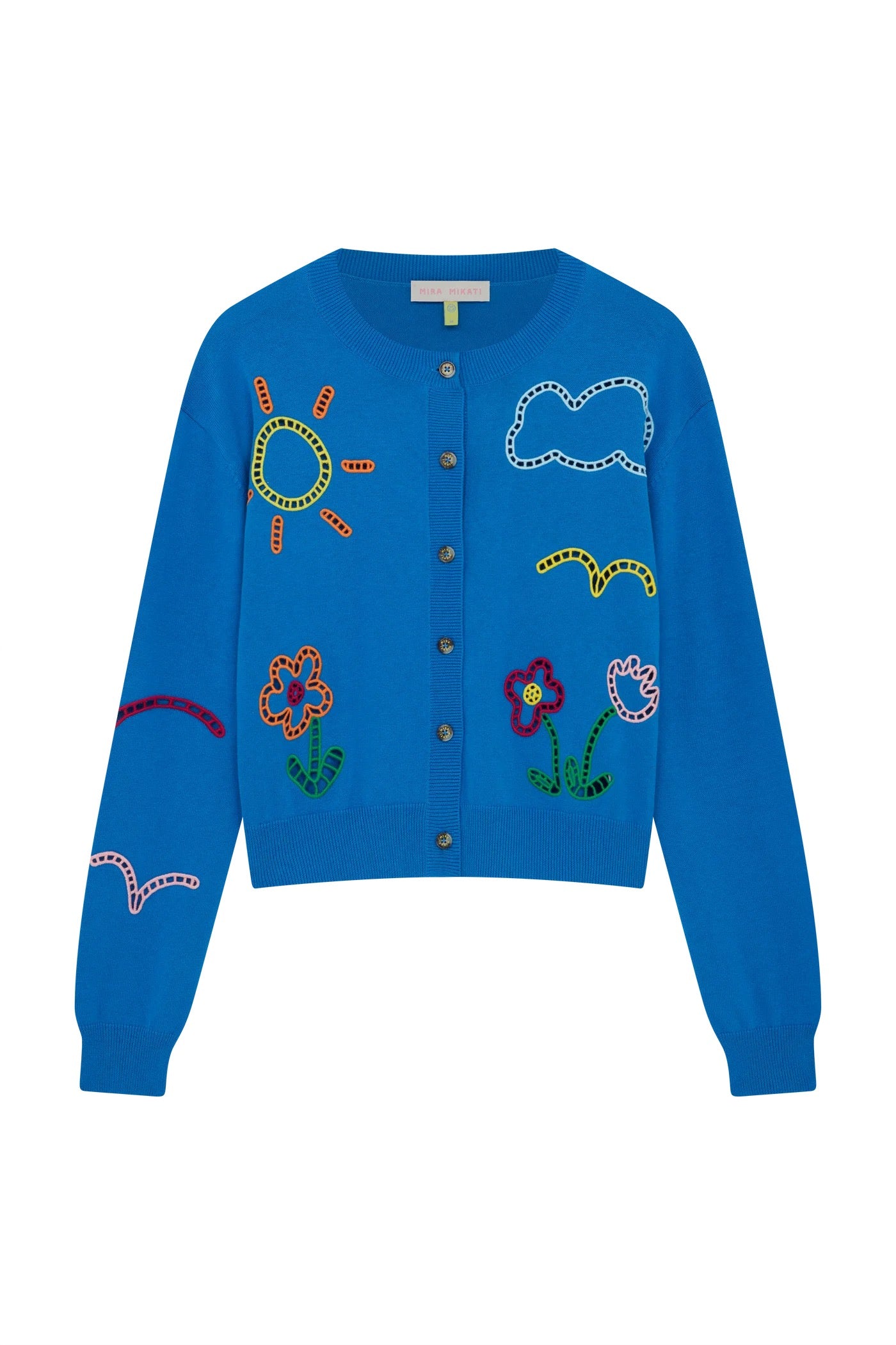 Cardigan azzurro traforato 