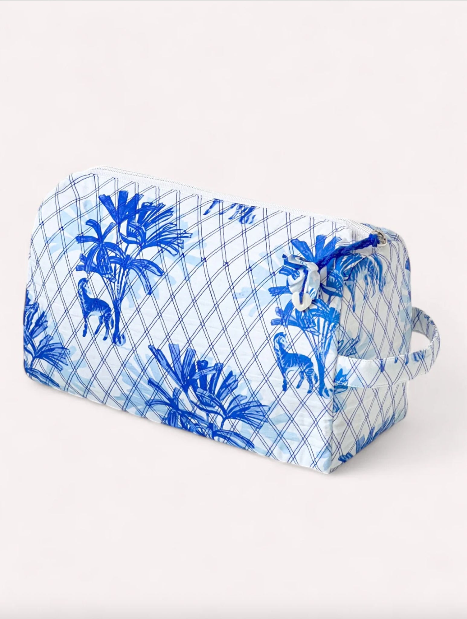 Beauty case zebra blu 