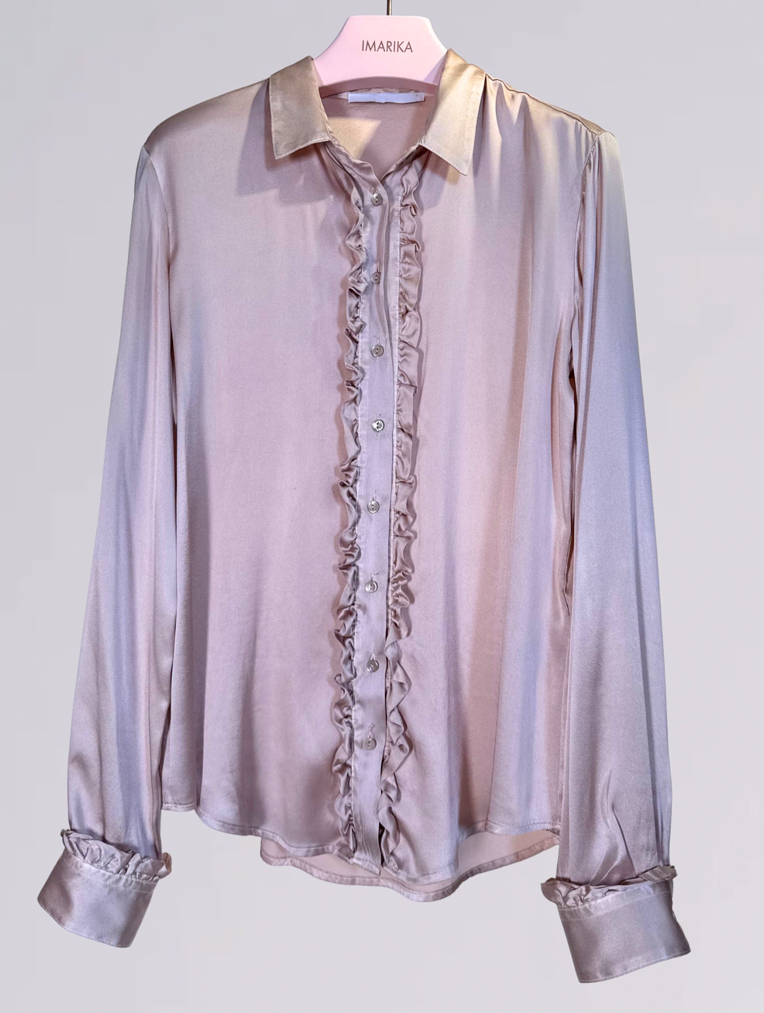 Camicia di seta beige 