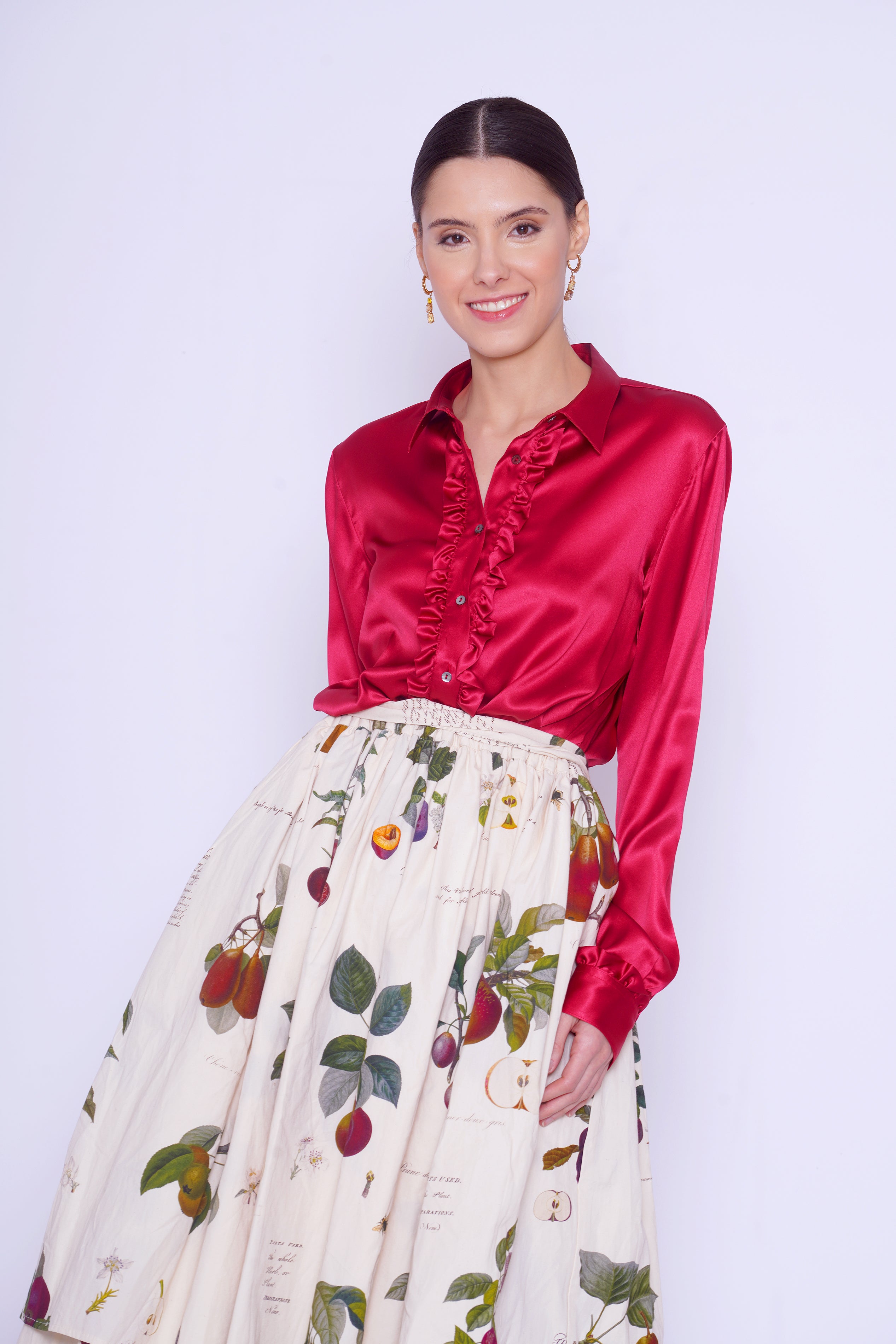 Camicia di seta  rossa 