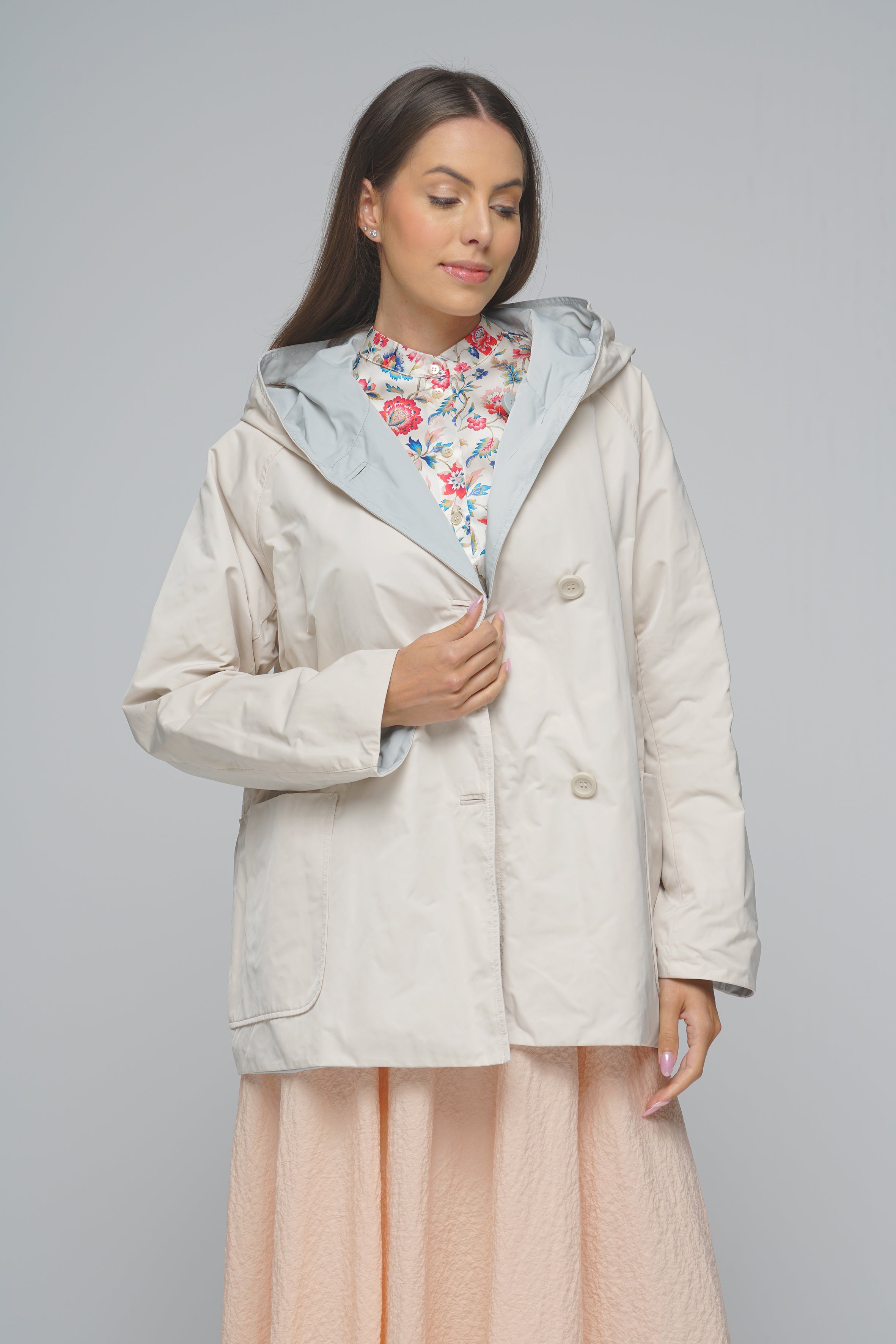 GIACCA IMPERMEABILE REVERSIBILE PANNA&GRIGIO