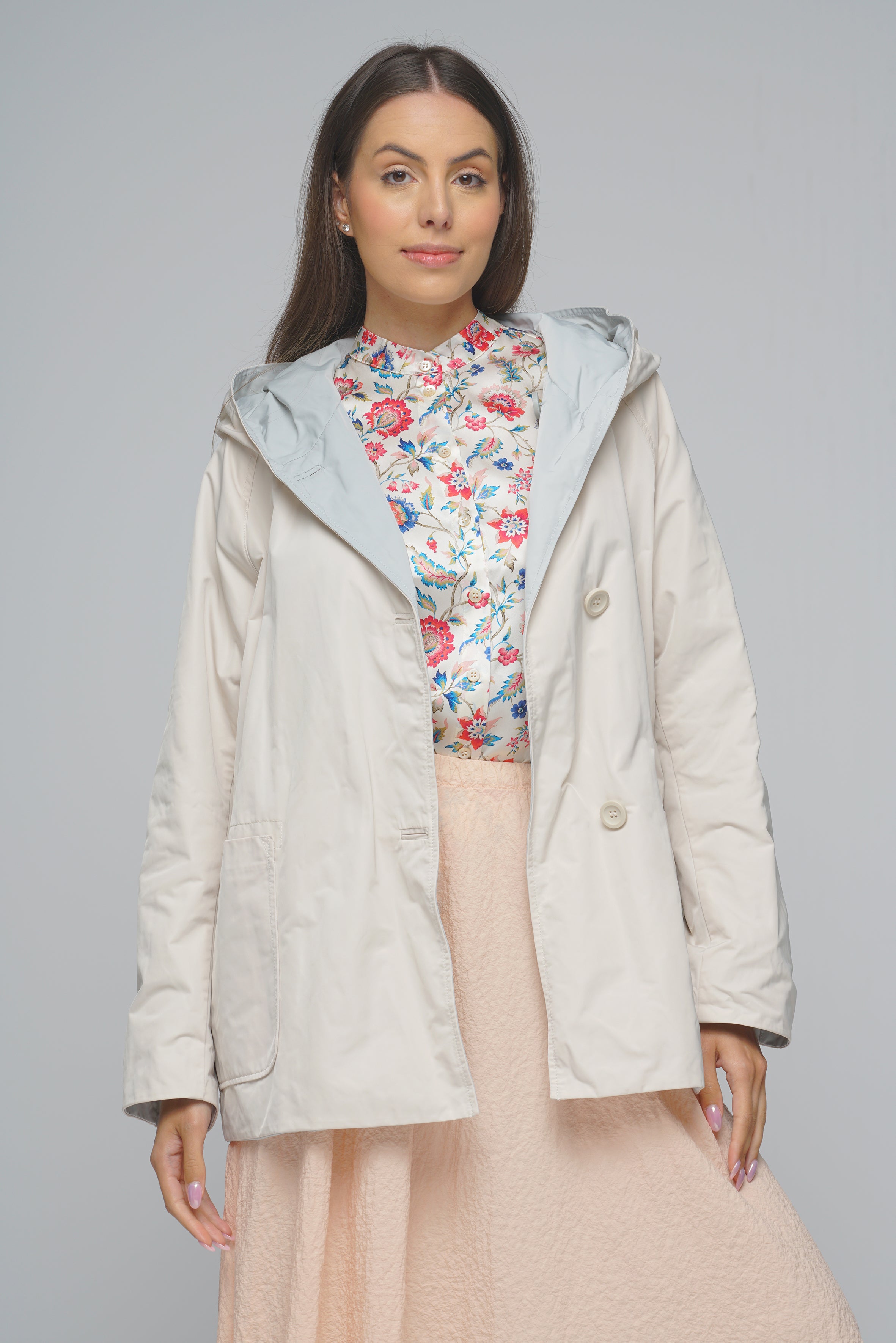 GIACCA IMPERMEABILE REVERSIBILE PANNA&GRIGIO