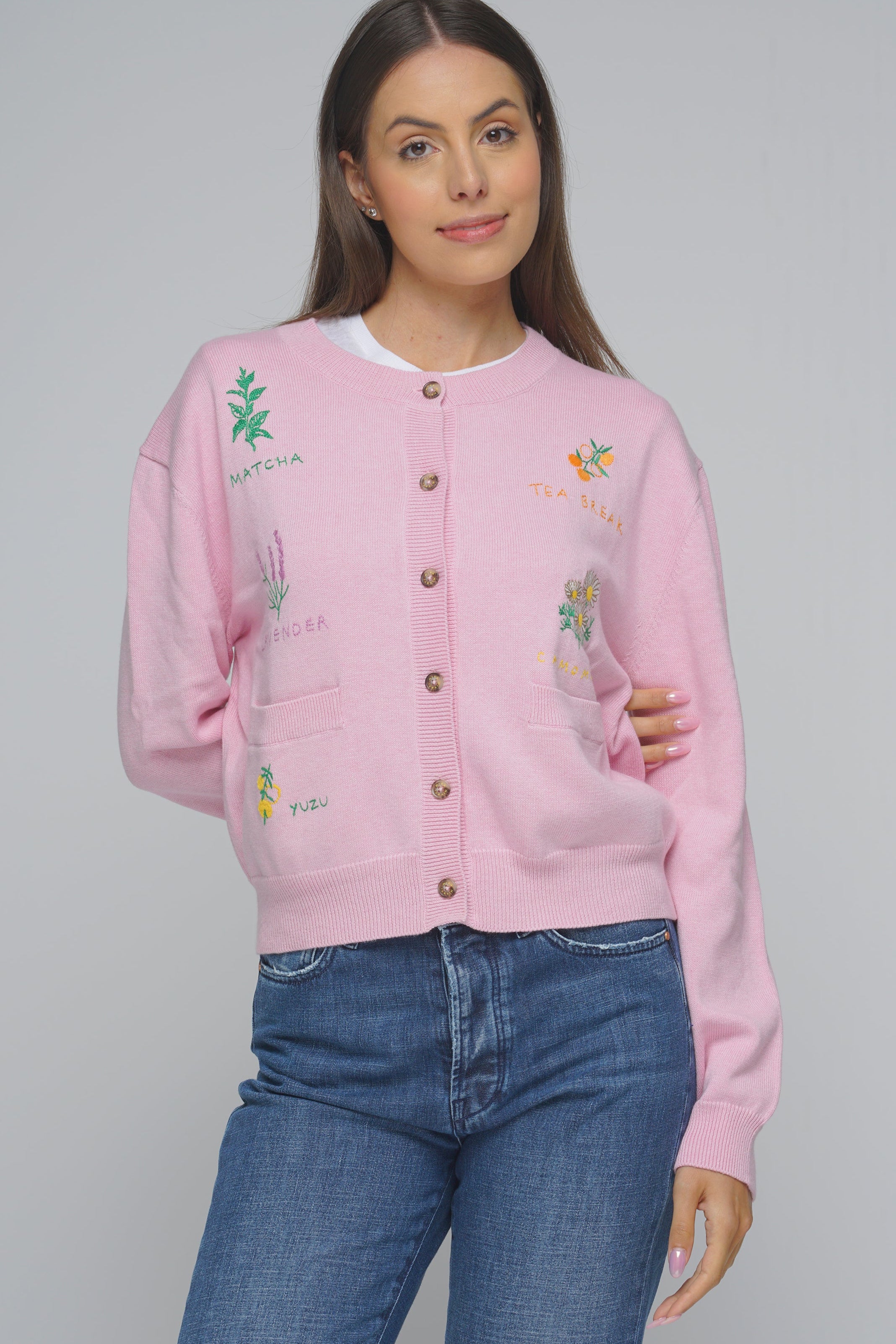 CARDIGAN EMBROIDERED ROSA MIRA MIKATI