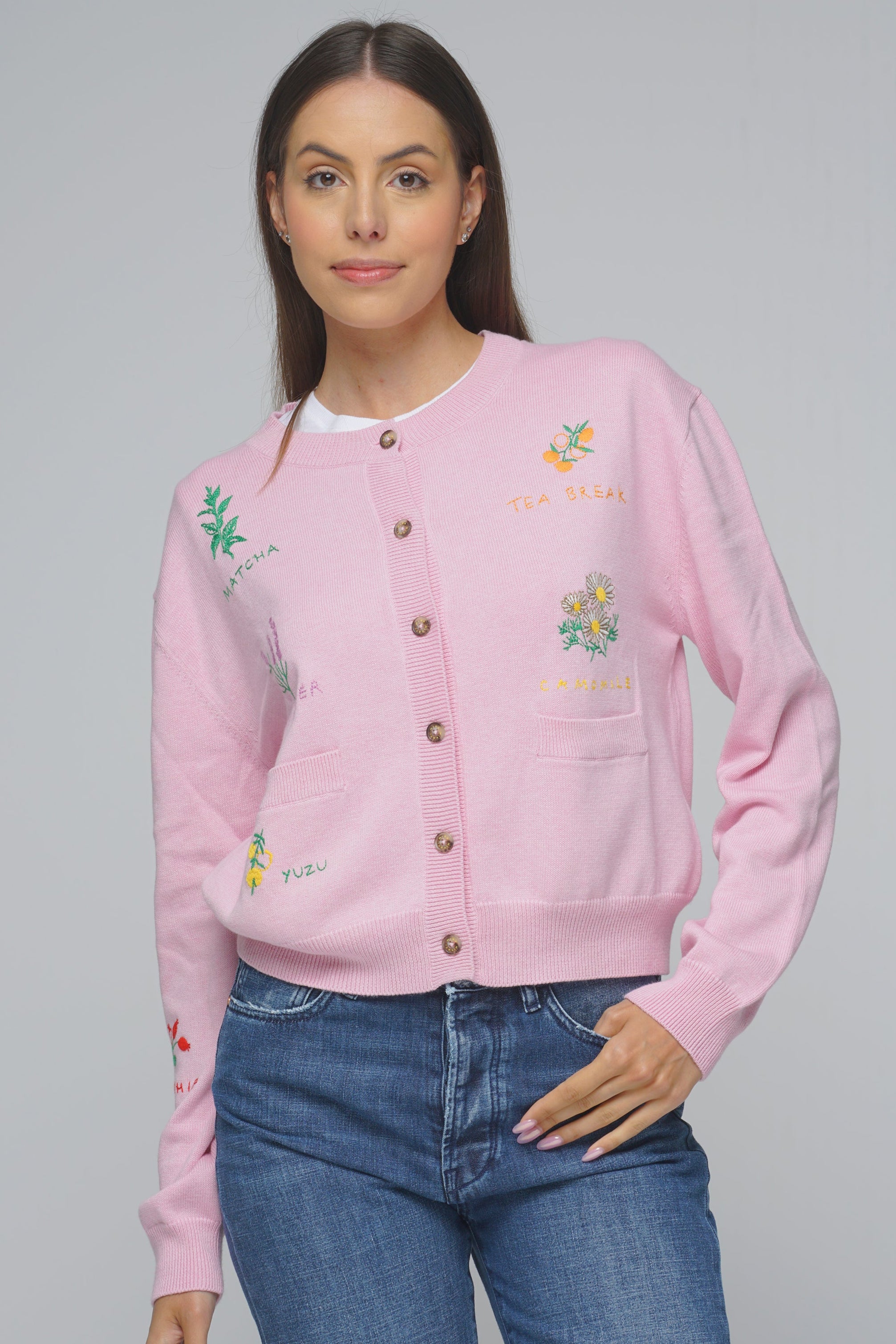 CARDIGAN EMBROIDERED ROSA MIRA MIKATI