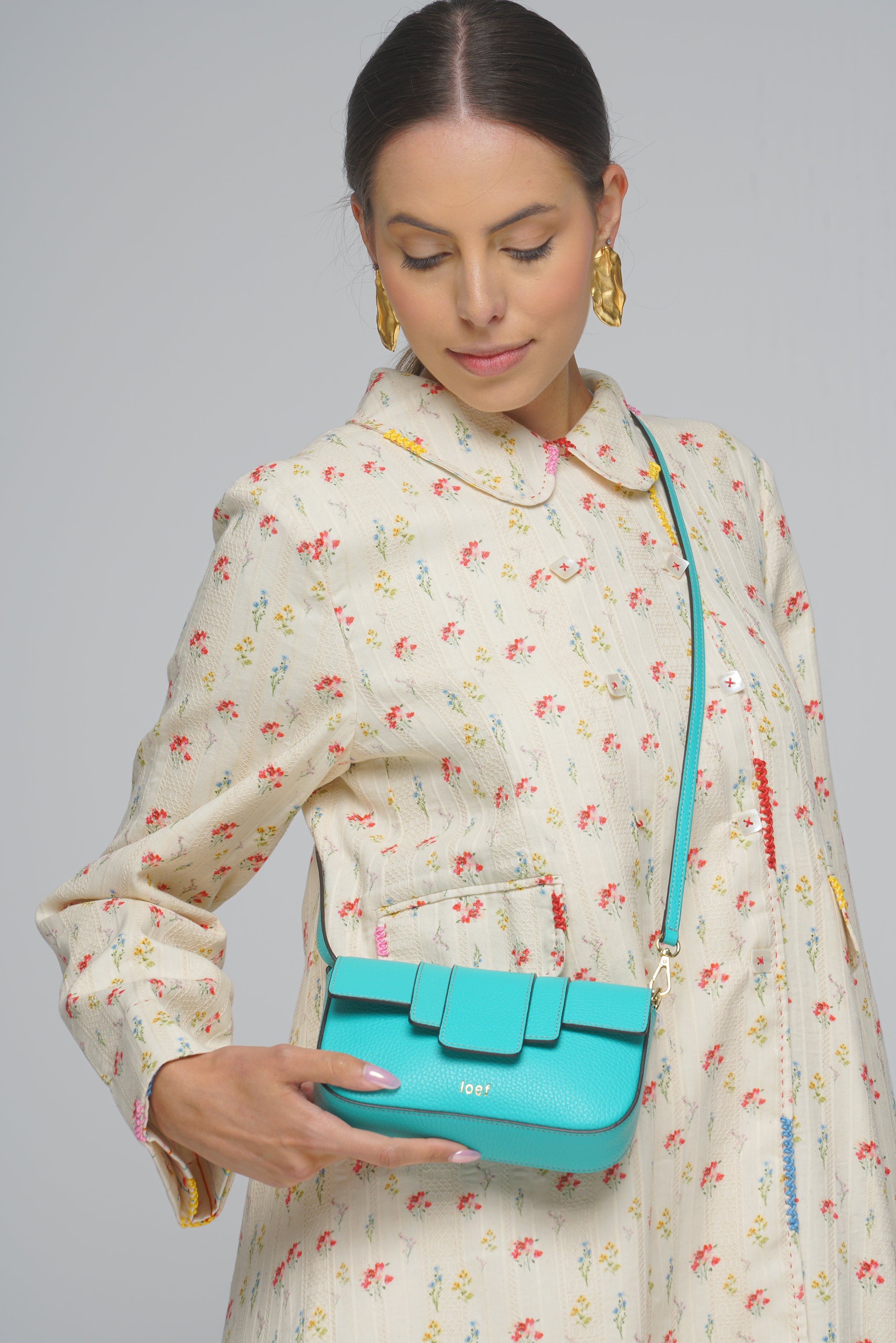 BORSA VITTORIA ACQUA TURCHESE
