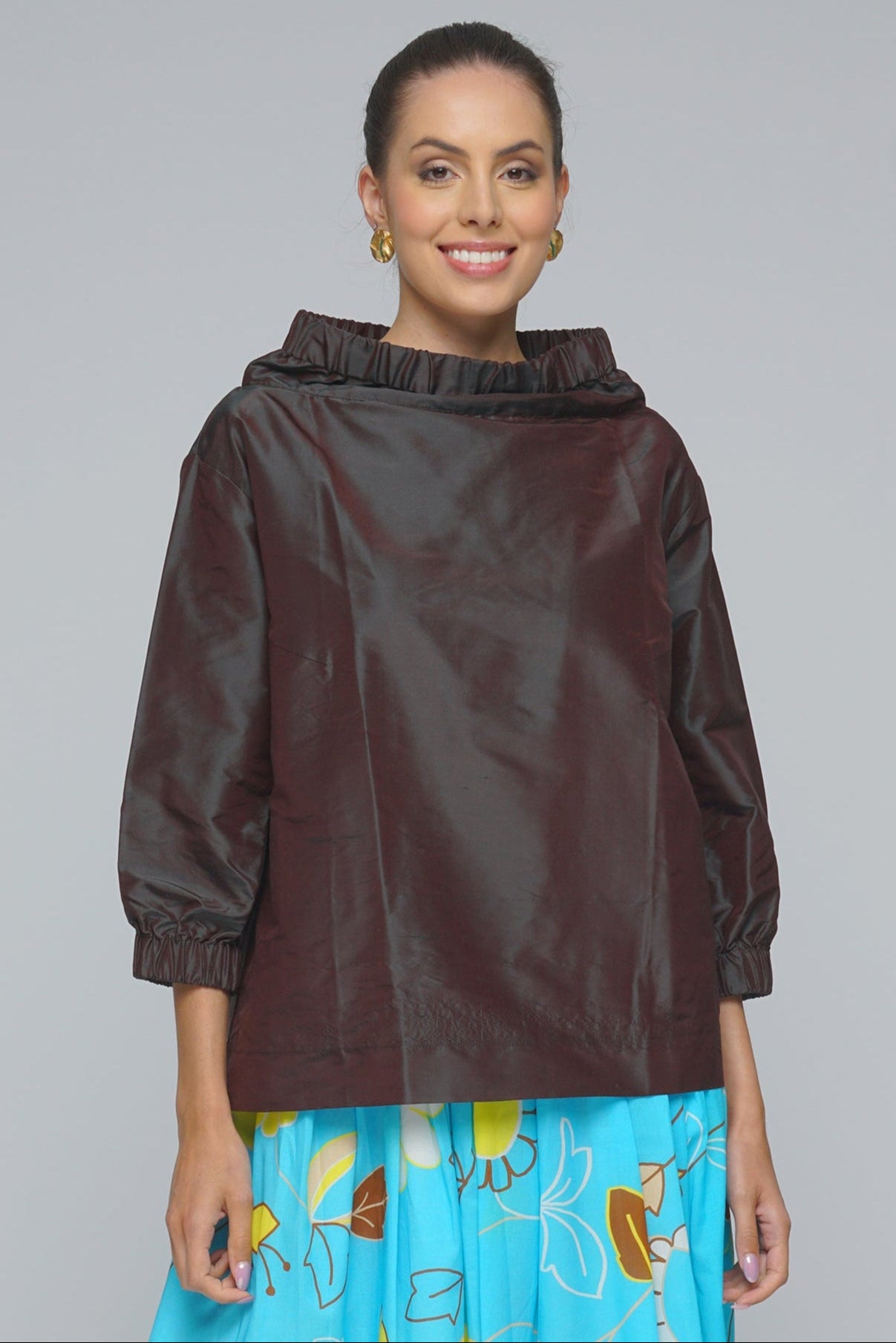 TOP MARINELLA ELASTICO MARRONE
