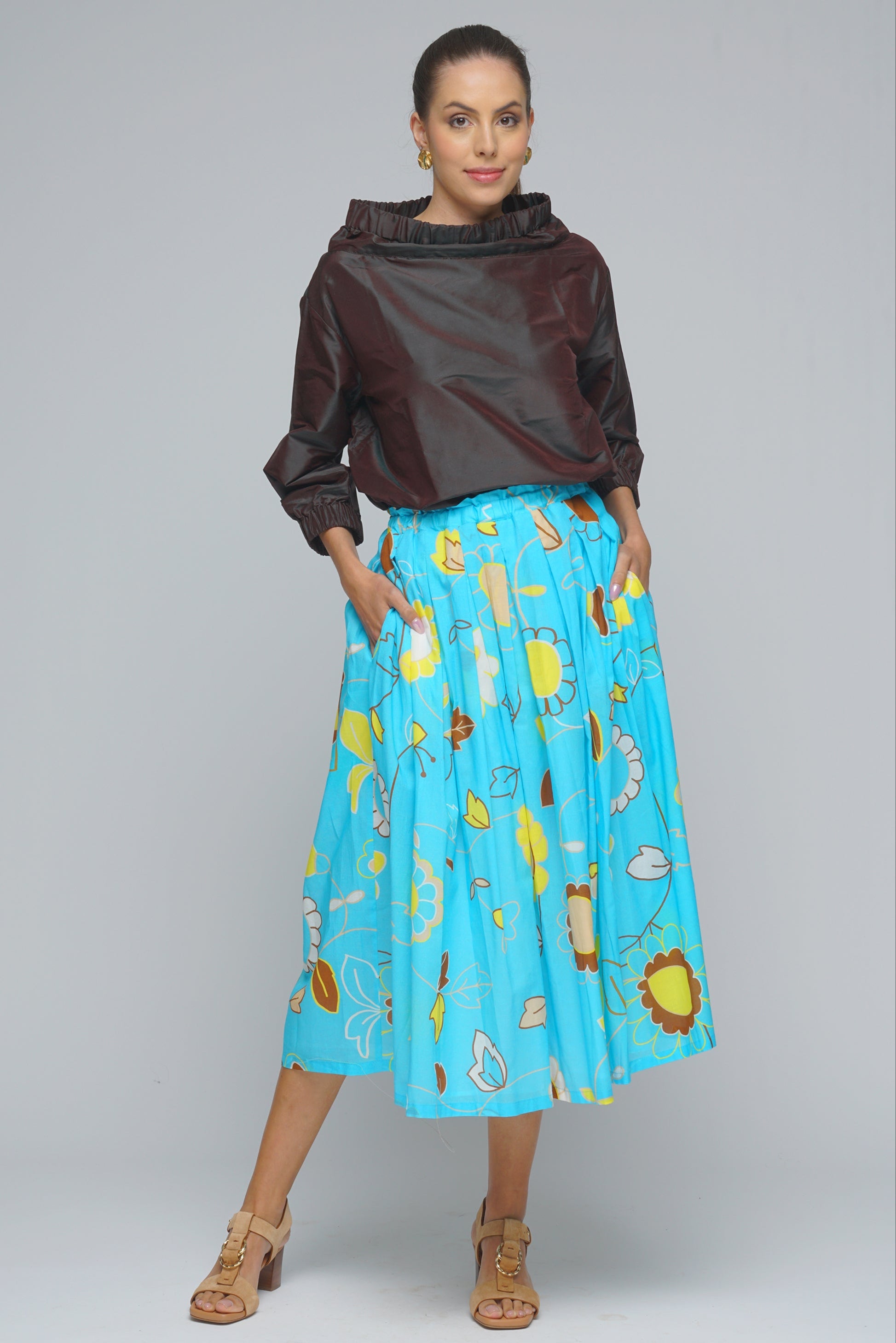 TOP MARINELLA ELASTICO MARRONE