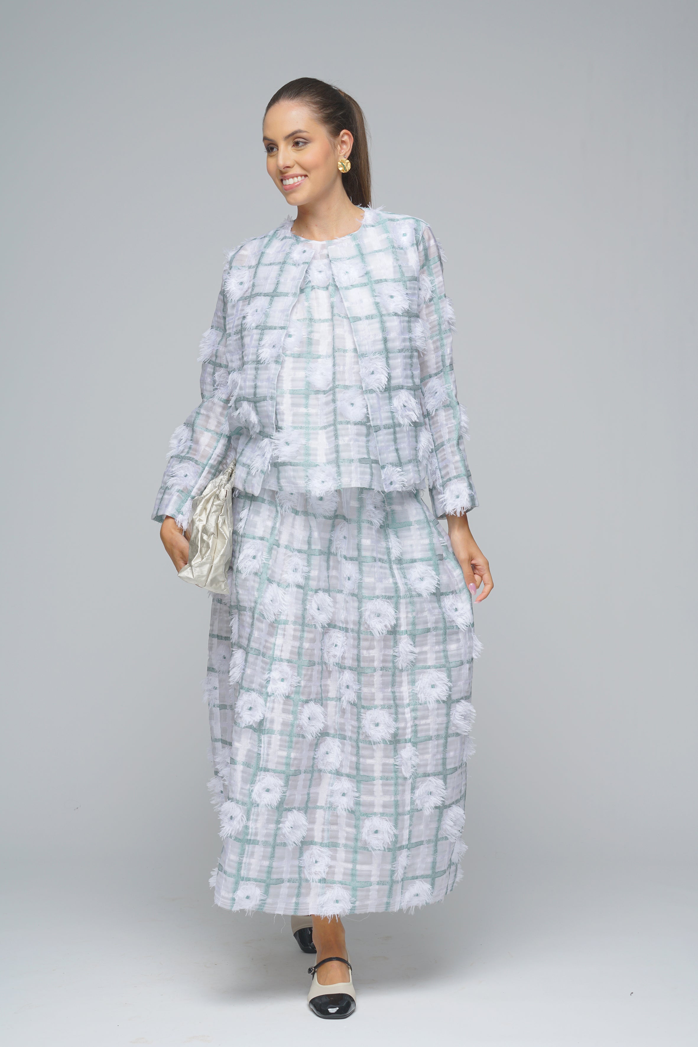 GIACCA FIORI MULTI VERDE