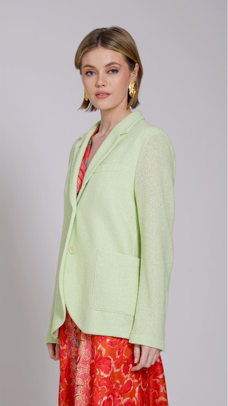 GIACCA BICOLOUR FRISE VERDE