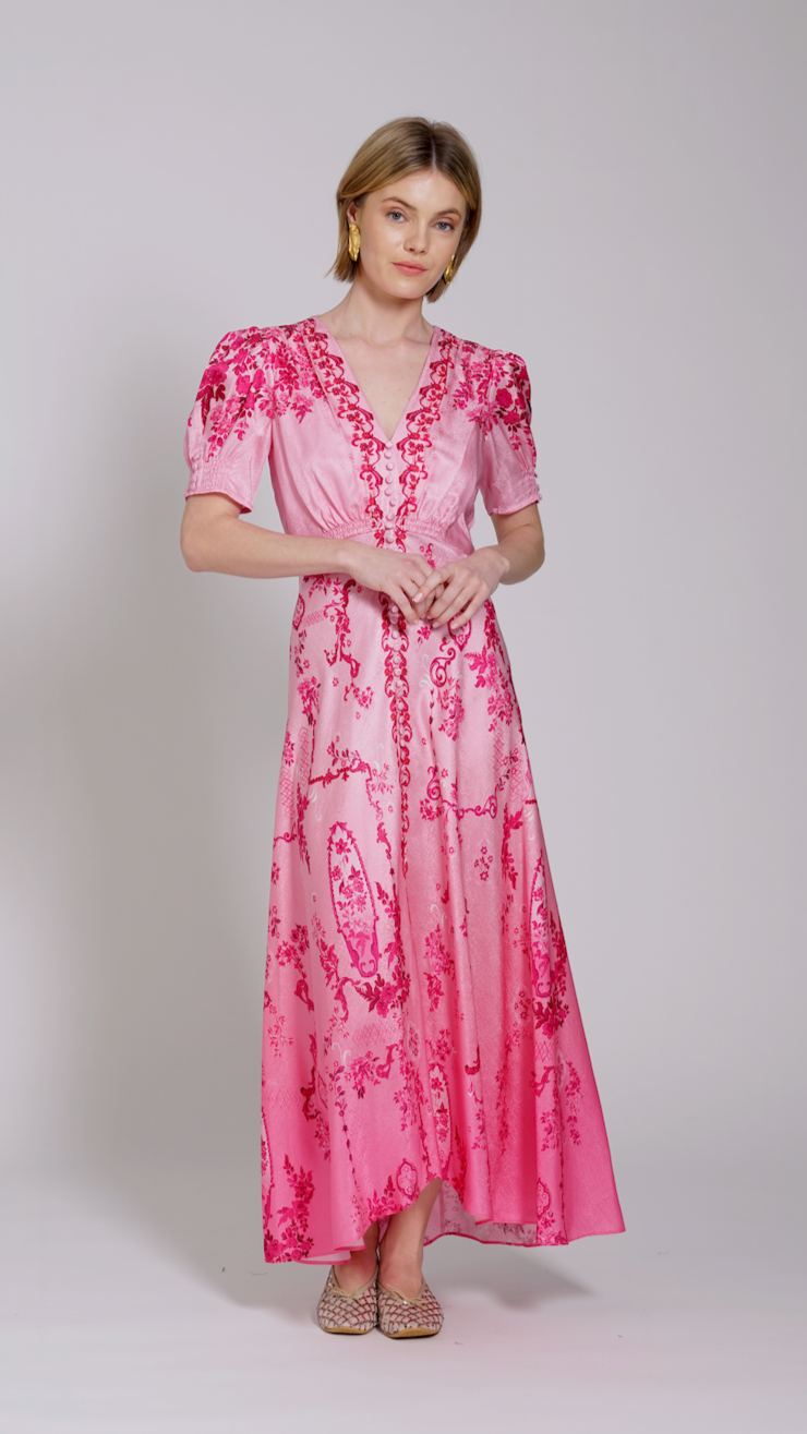ABITO LEA LONG FLORAL SALONI