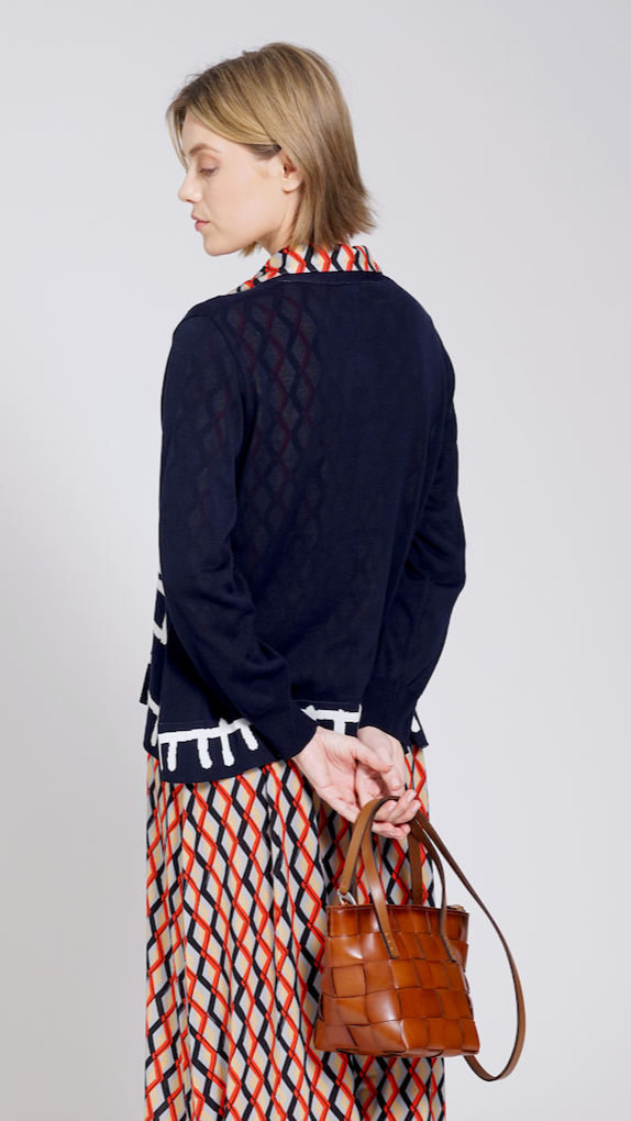 CARDIGAN OKRA BLU YOSHI KONDO