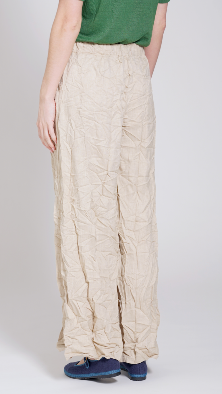 PANTALONE PALAZZO BEIGE STROPICCIATO