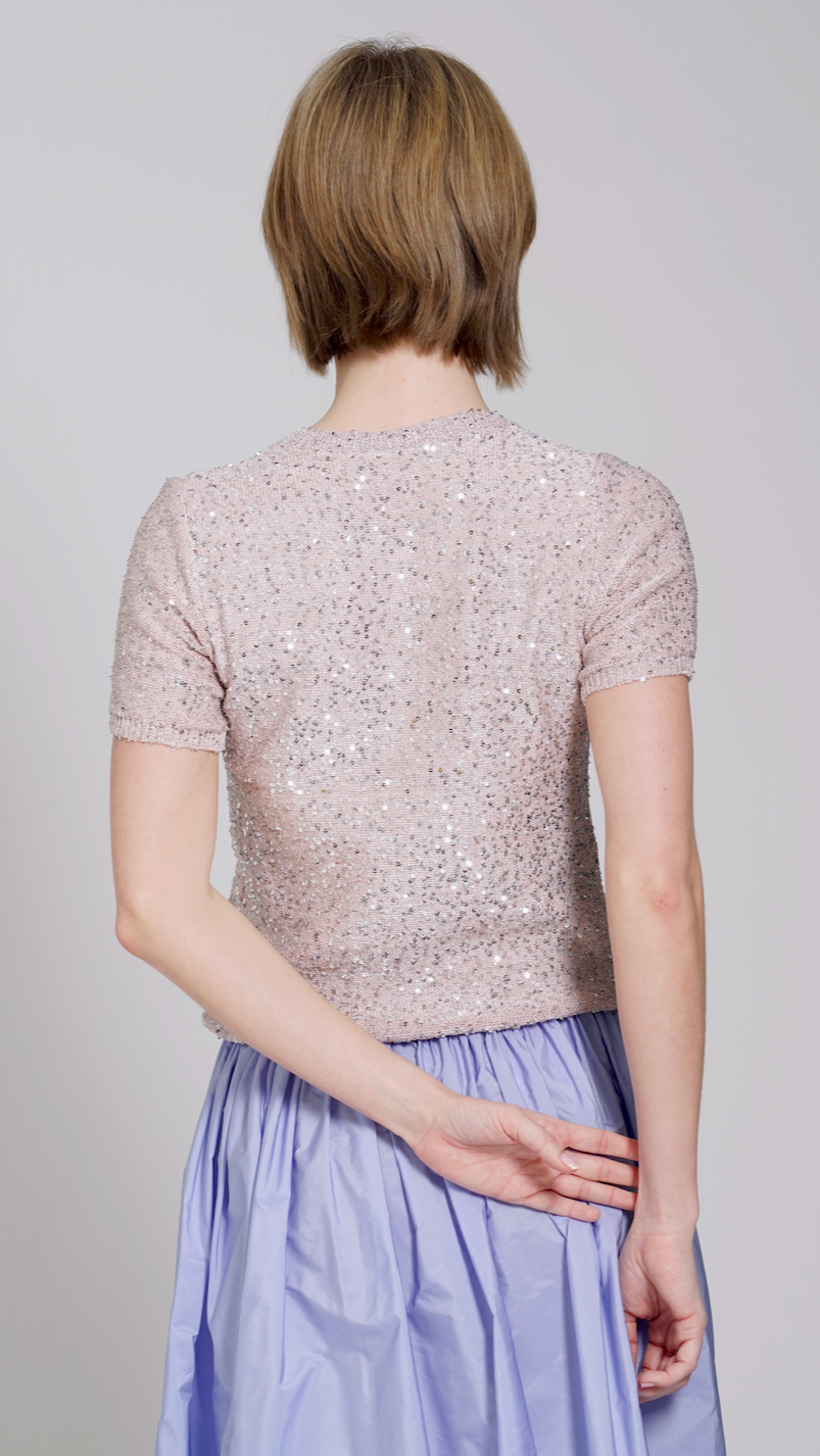 TOP PAILLETTES ROSA ROBERTO COLLINA