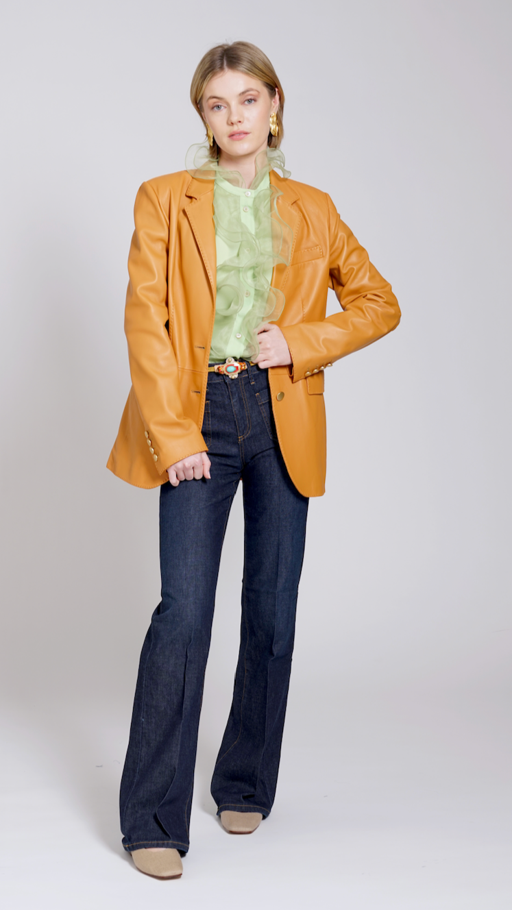 BLAZER SOPHIE PELLE COGNAC TAGLIATORE
