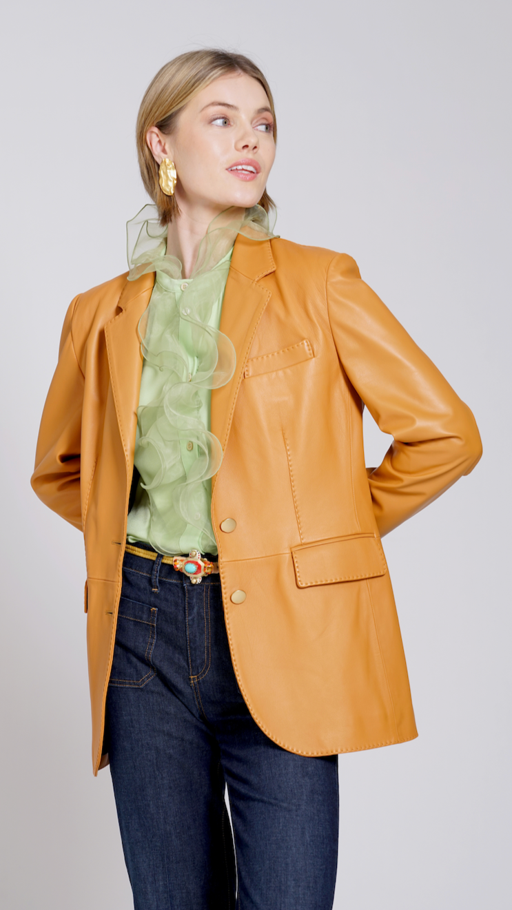 BLAZER SOPHIE PELLE COGNAC TAGLIATORE